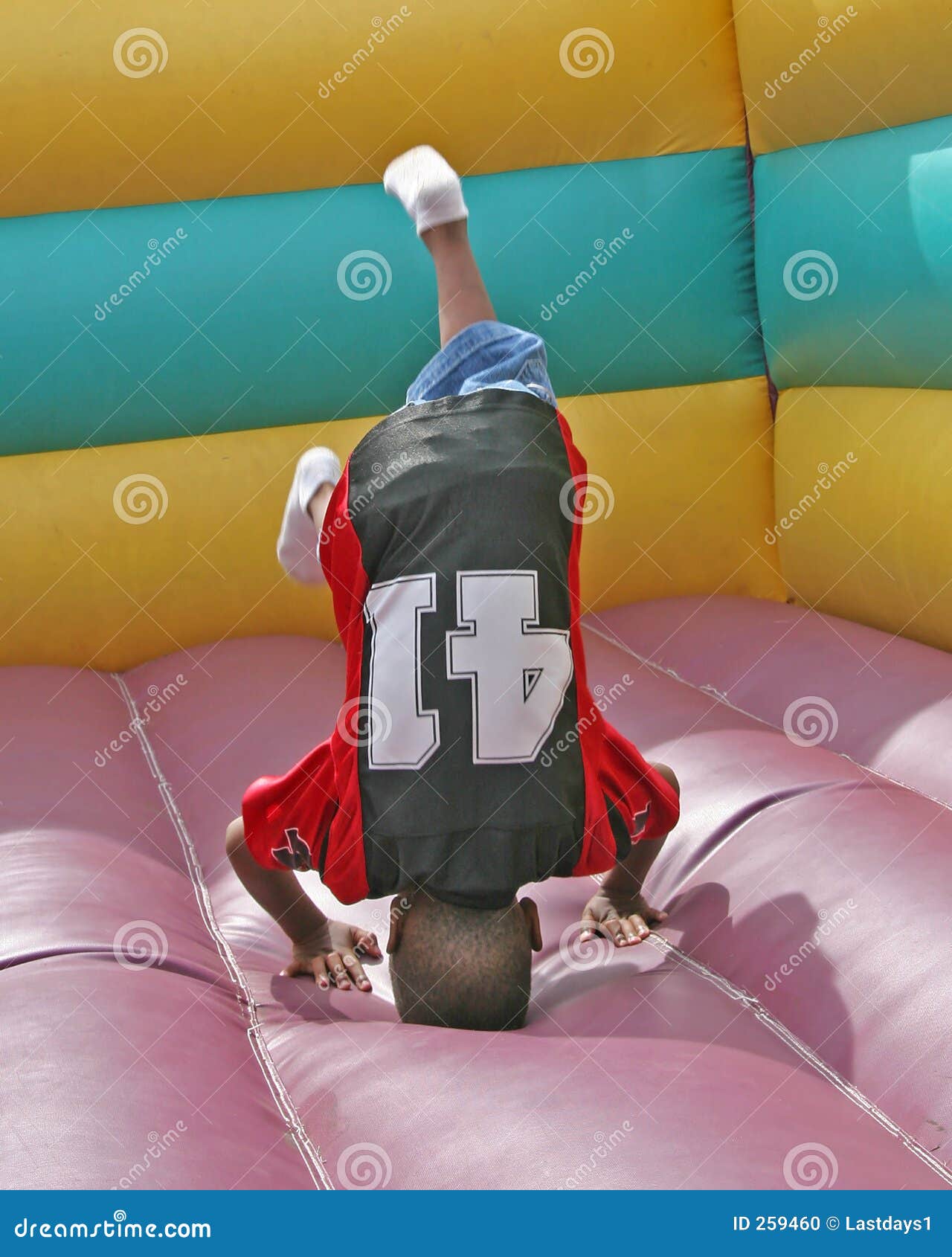 child up side down