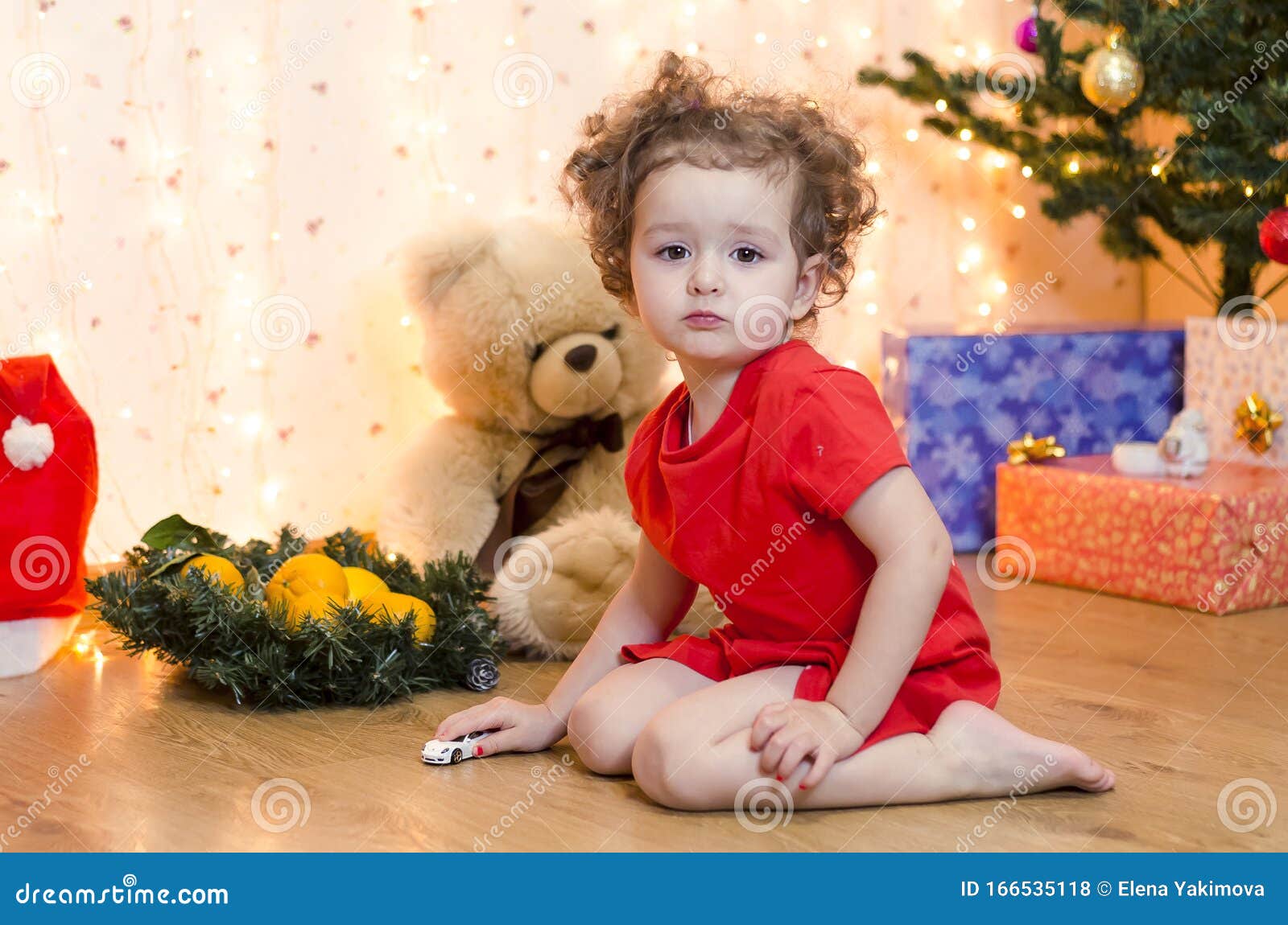 Child is Waiting for a Miracle for the New Year and Christmas Stock ...