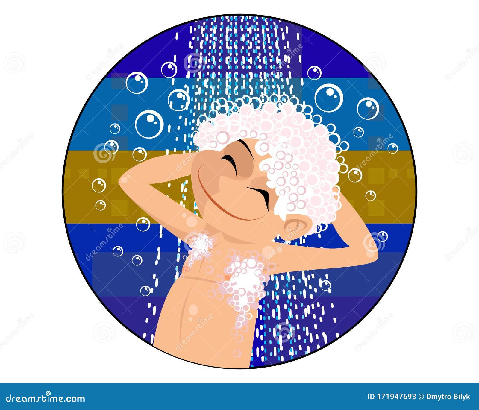 Child washing his head stock vector. Illustration of hygiene 171947693