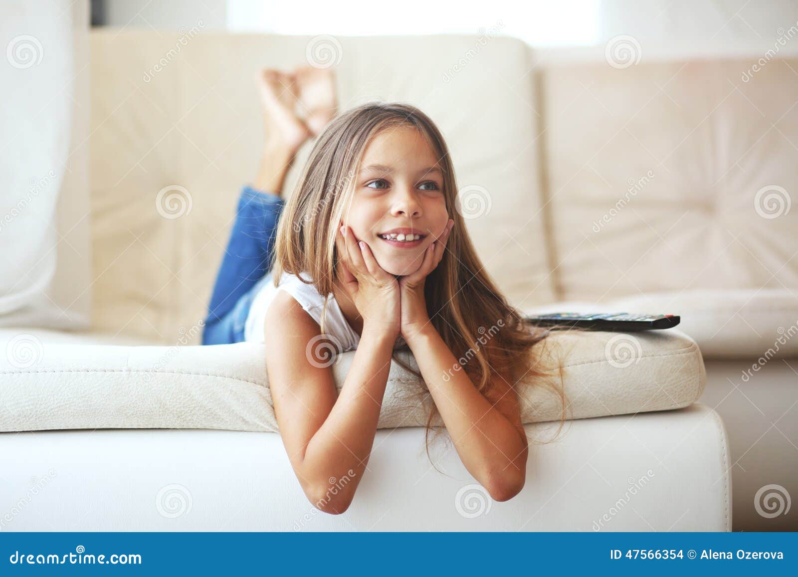 Child watching  tv  stock photo Image of free program 47566354