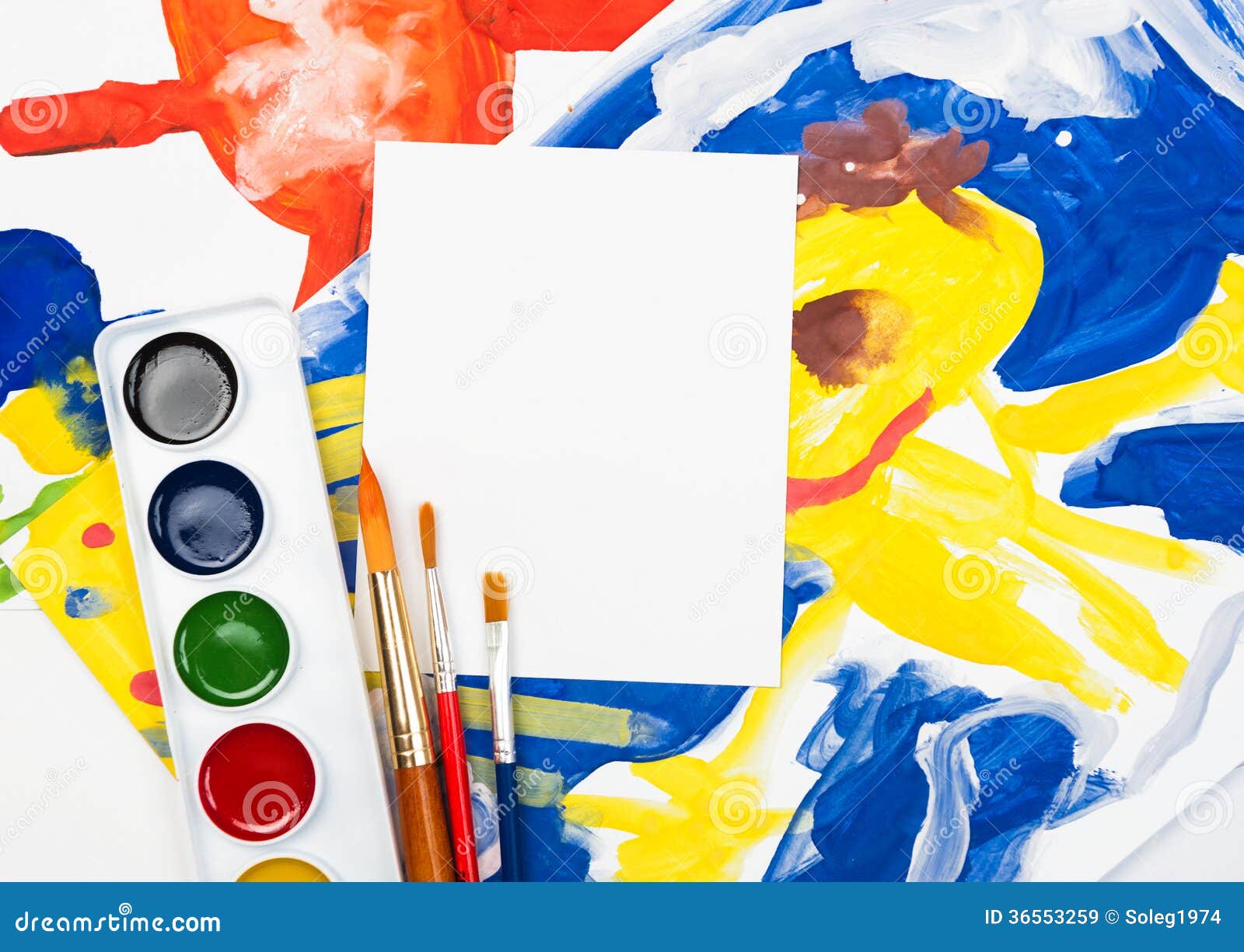 Child Watercolor Illustration with Blank Stock Illustration ...