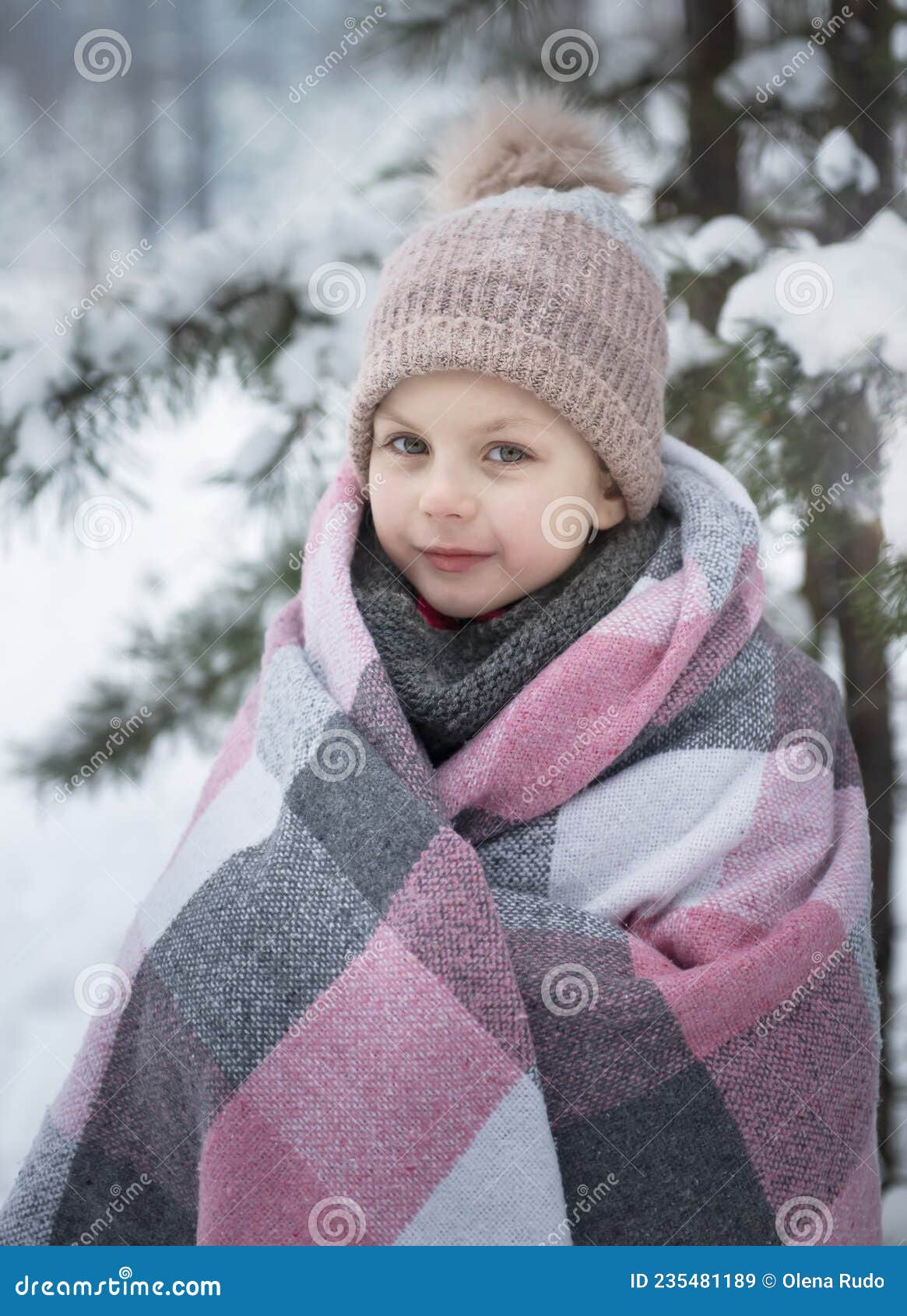 Child in Winter. a Little Girl in the Winter Outside Stock Image ...