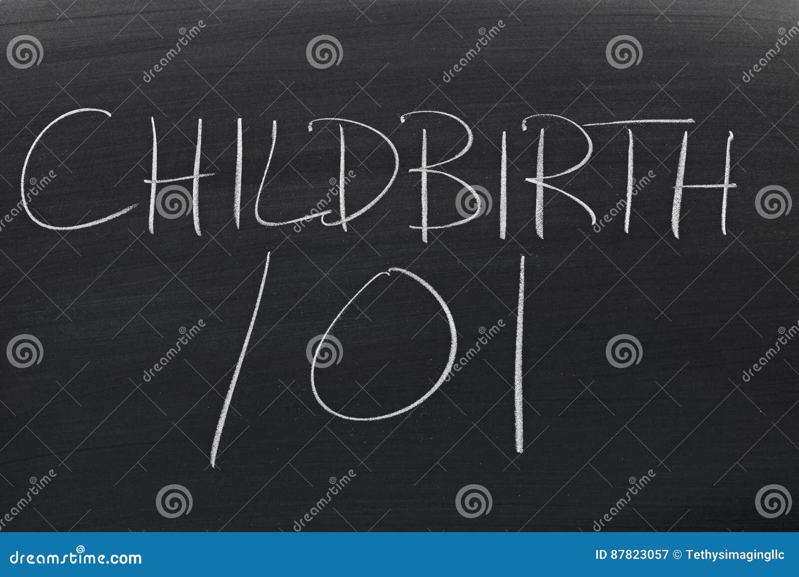 childbirth 101 on a blackboard