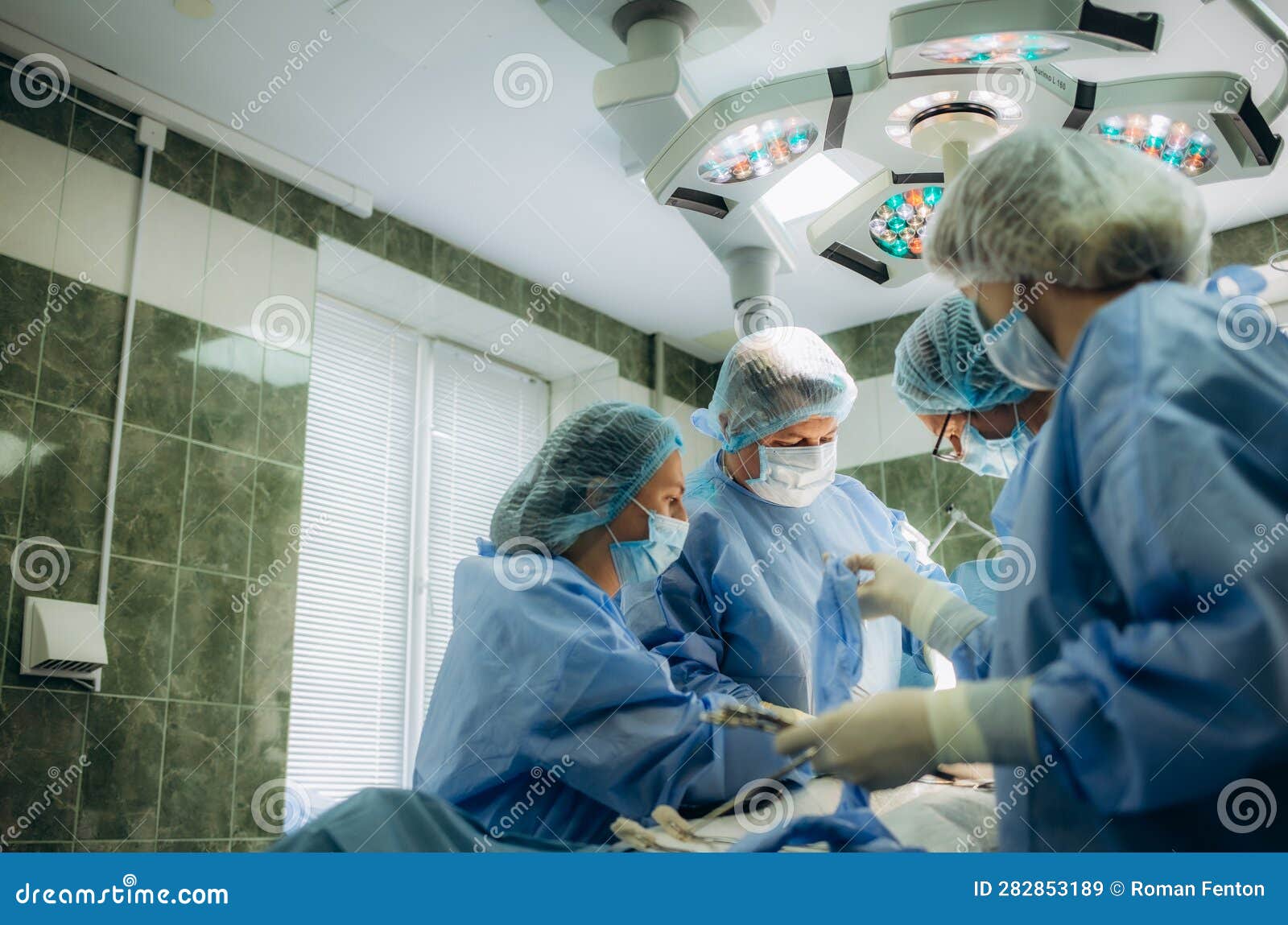 Childbirth during Cesarean Section Operation Procedure Stock Image