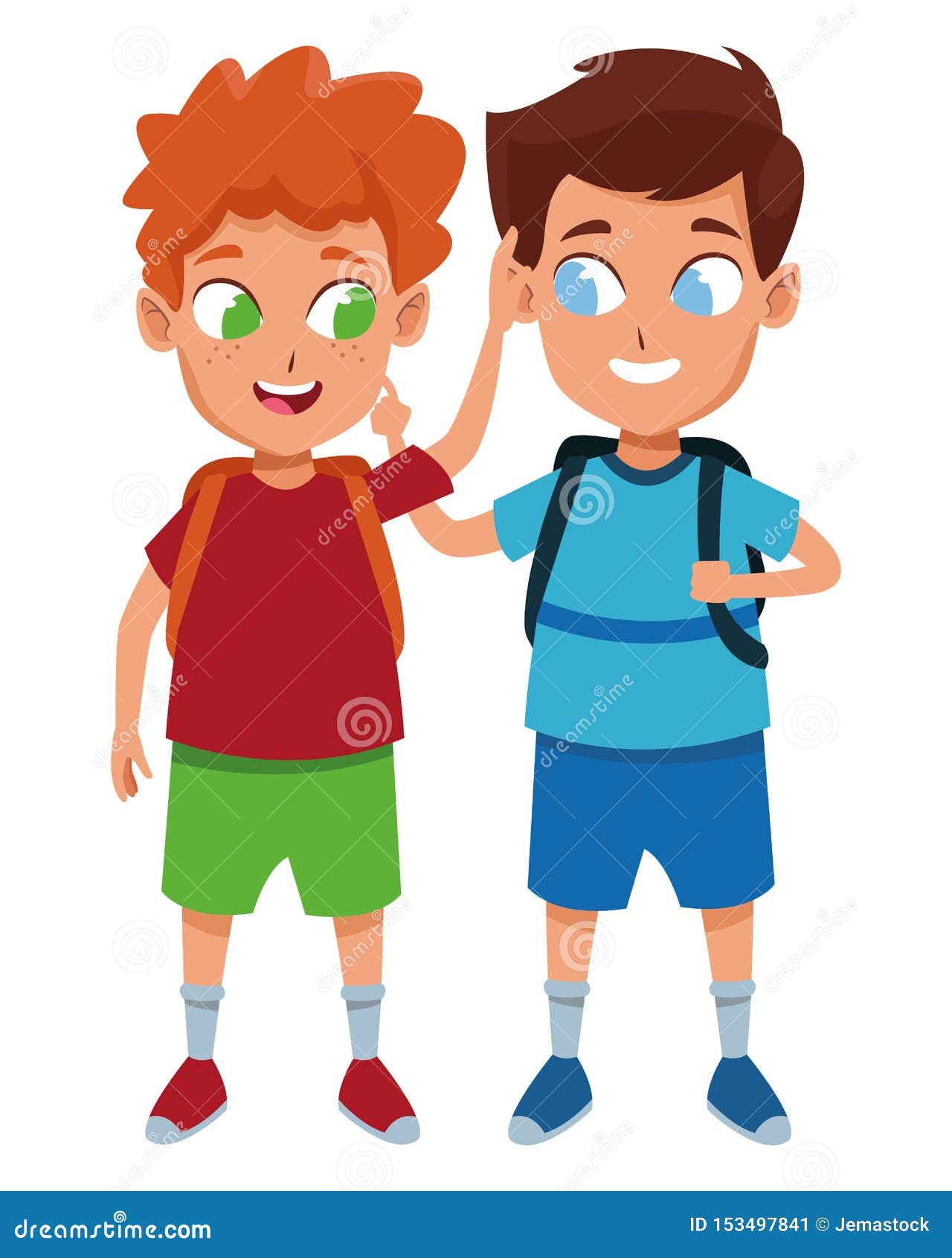 Childhood Adorable School Students Cartoon Stock Vector - Illustration ...