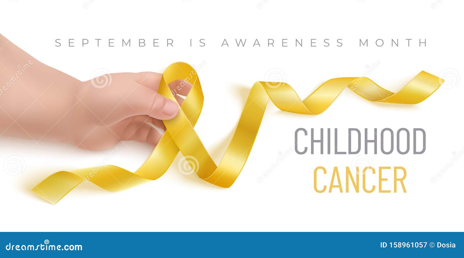childhood cancer awareness  banner with gold ribbon