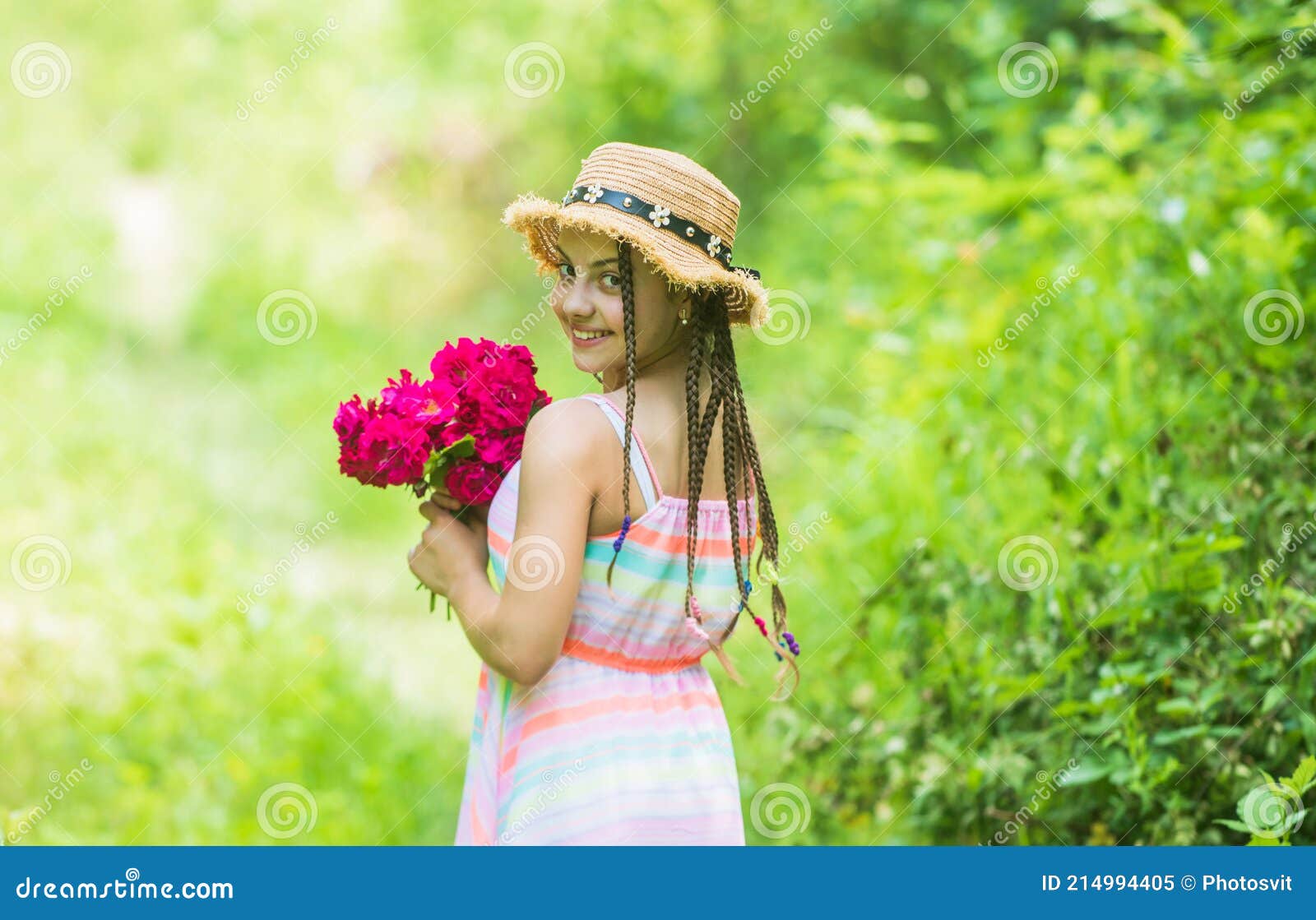 Childhood Happiness. Summer Vacation. Cheerful Child in Summer Clothes