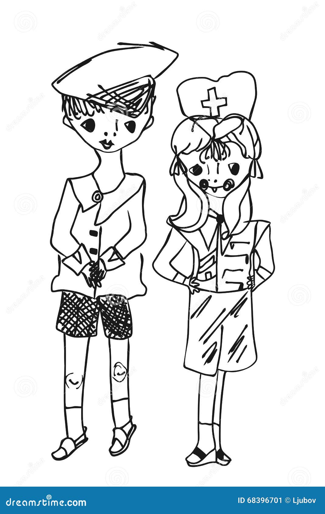 Childish Drawing Cartoon Boy And Girl Stock Vector Illustration Of Cute Drawn Childish Drawing Cartoon Boy And Girl Stock Vector Illustration Of Cute Drawn