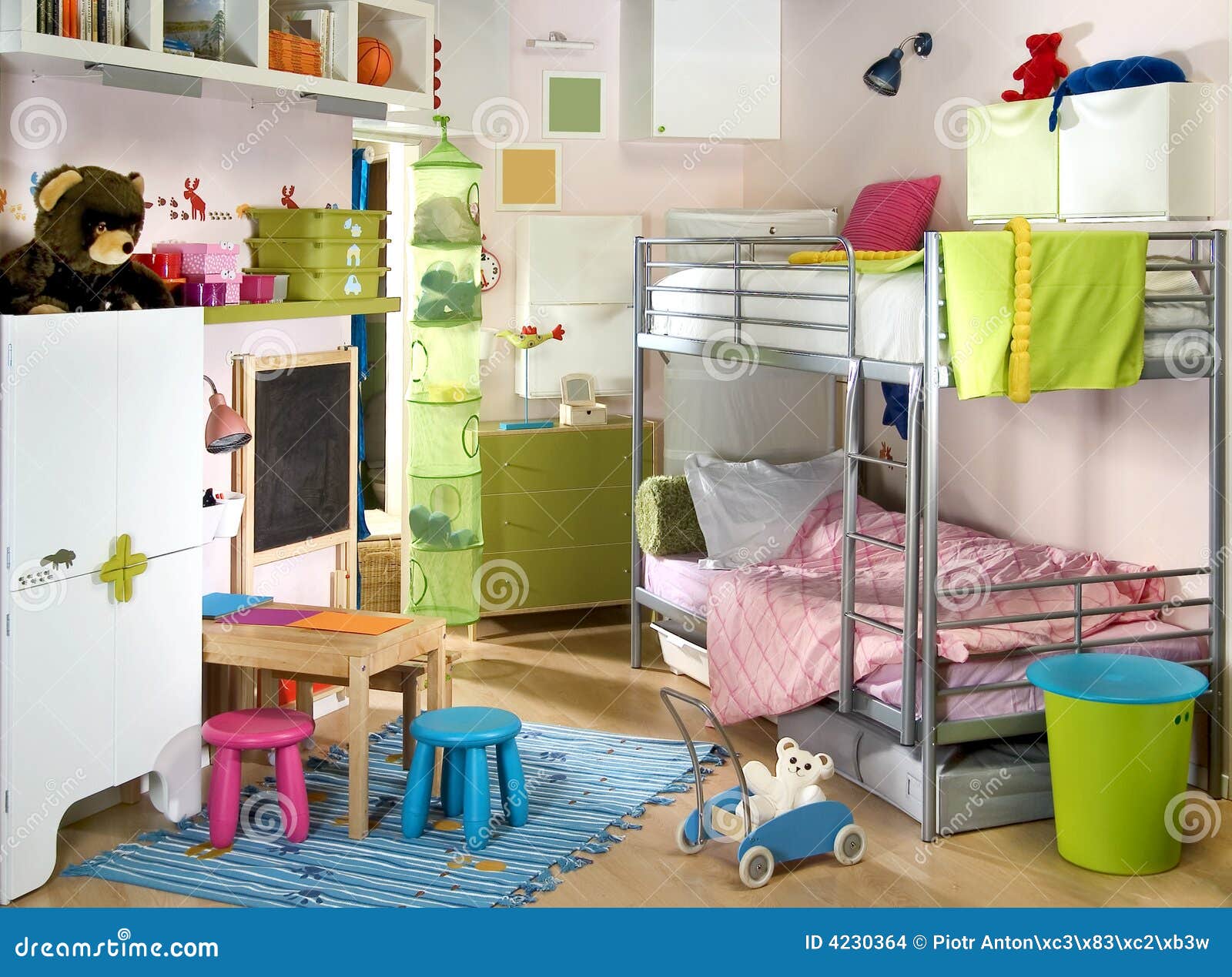 Childish room stock photo. Image of play, blackboard, locker 4230364