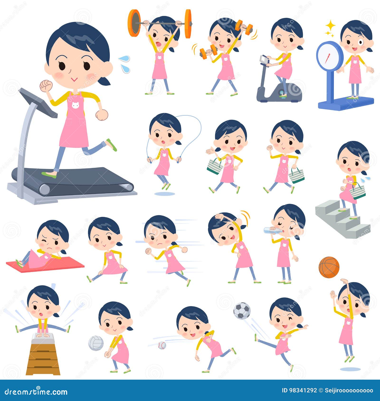 Childminder Women_Sports & Exercise Stock Vector - Illustration of loss ...
