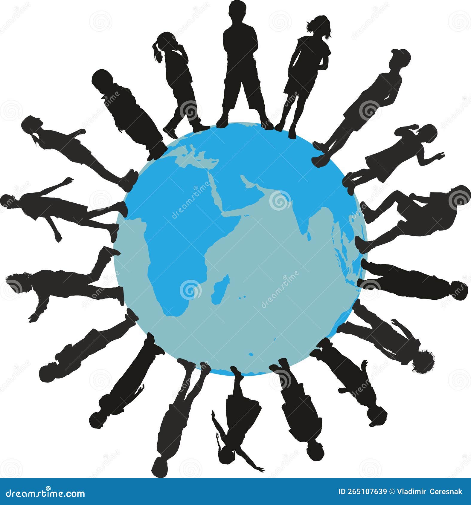 Children are All Over the World Stock Vector - Illustration of world ...
