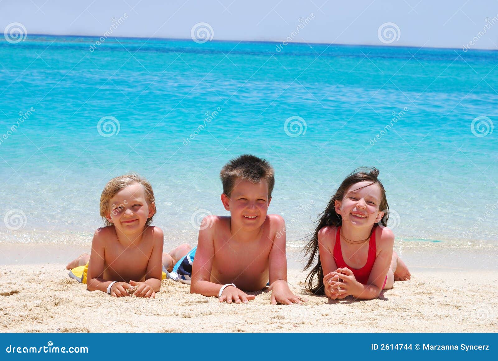 Children on a Beach stock photo. Image of beach, enjoying 2614744