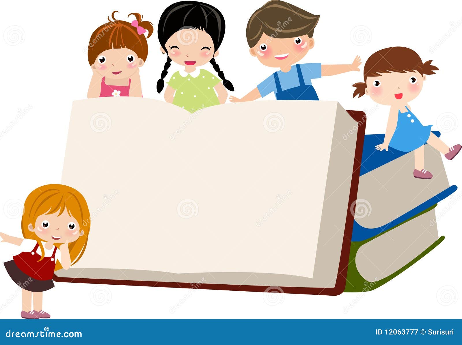 Children And Book Stock Vector Illustration Of Classmates