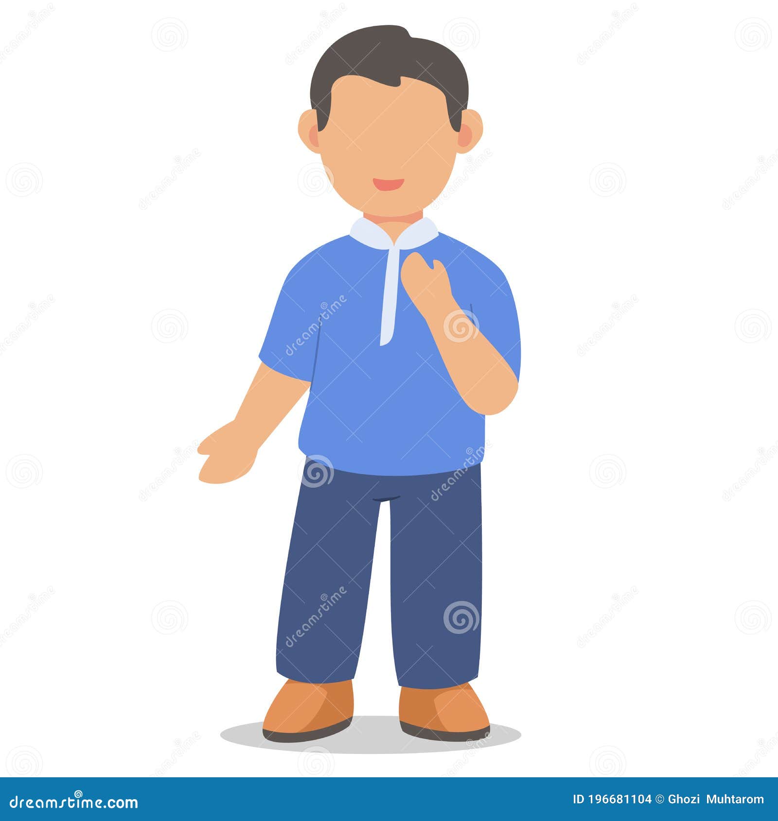 Children Boy Character Dress Neatly Stand White Isolated Background with  Flat Color Style Stock Vector - Illustration of confident, graphic:  196681104