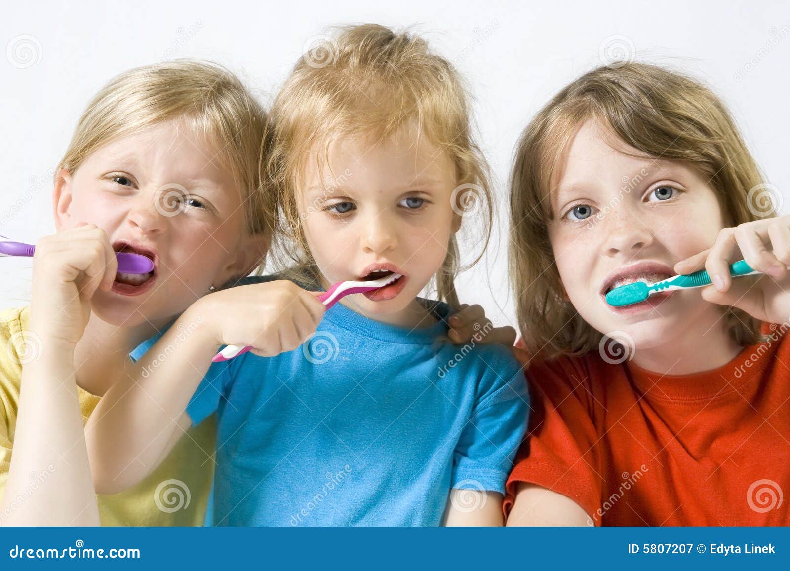 Children brushing teeth stock image. Image of white, health 5807207