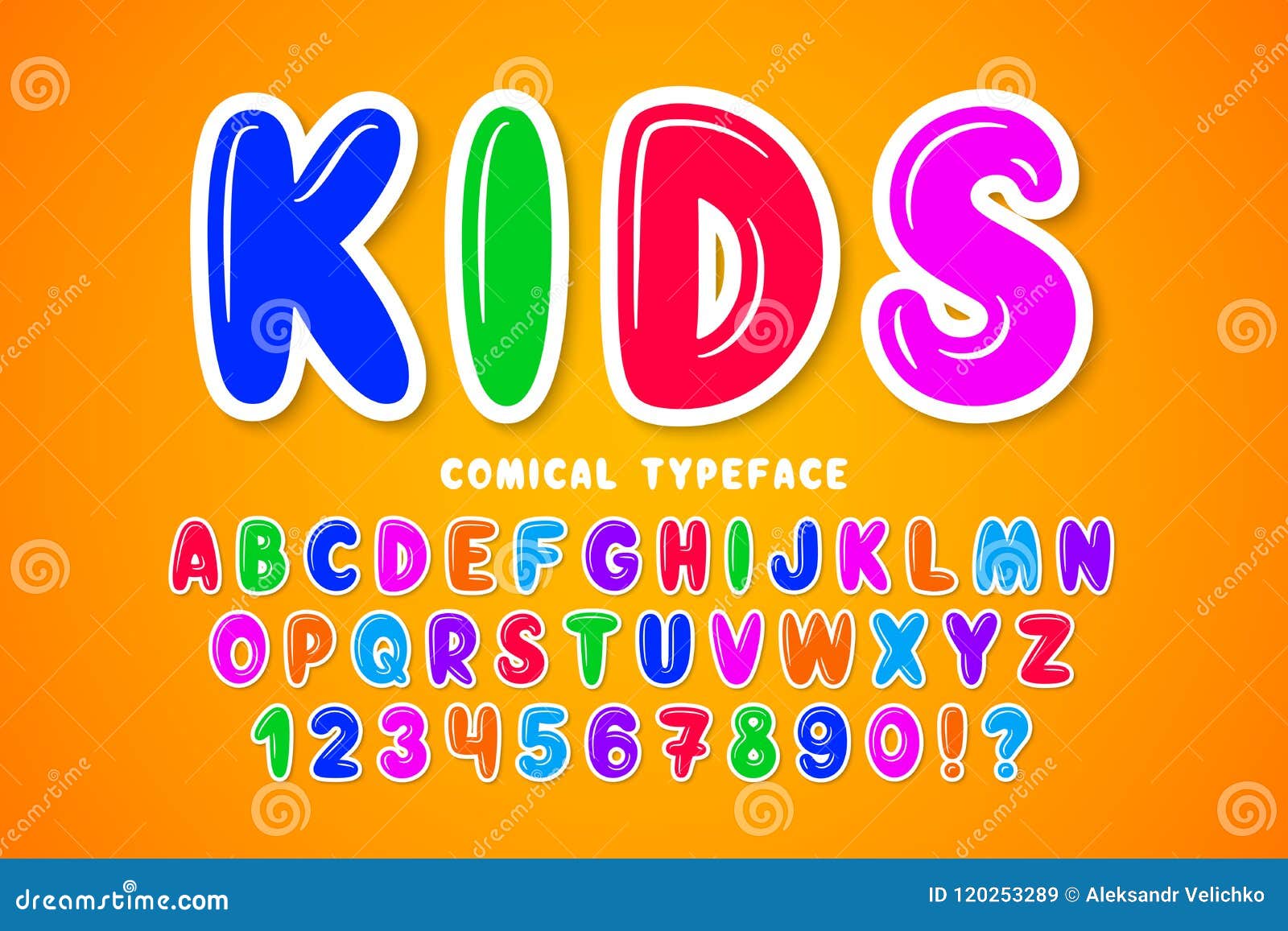 Children Bubble Comical Font Design, Colorful Alphabet, Typeface ...