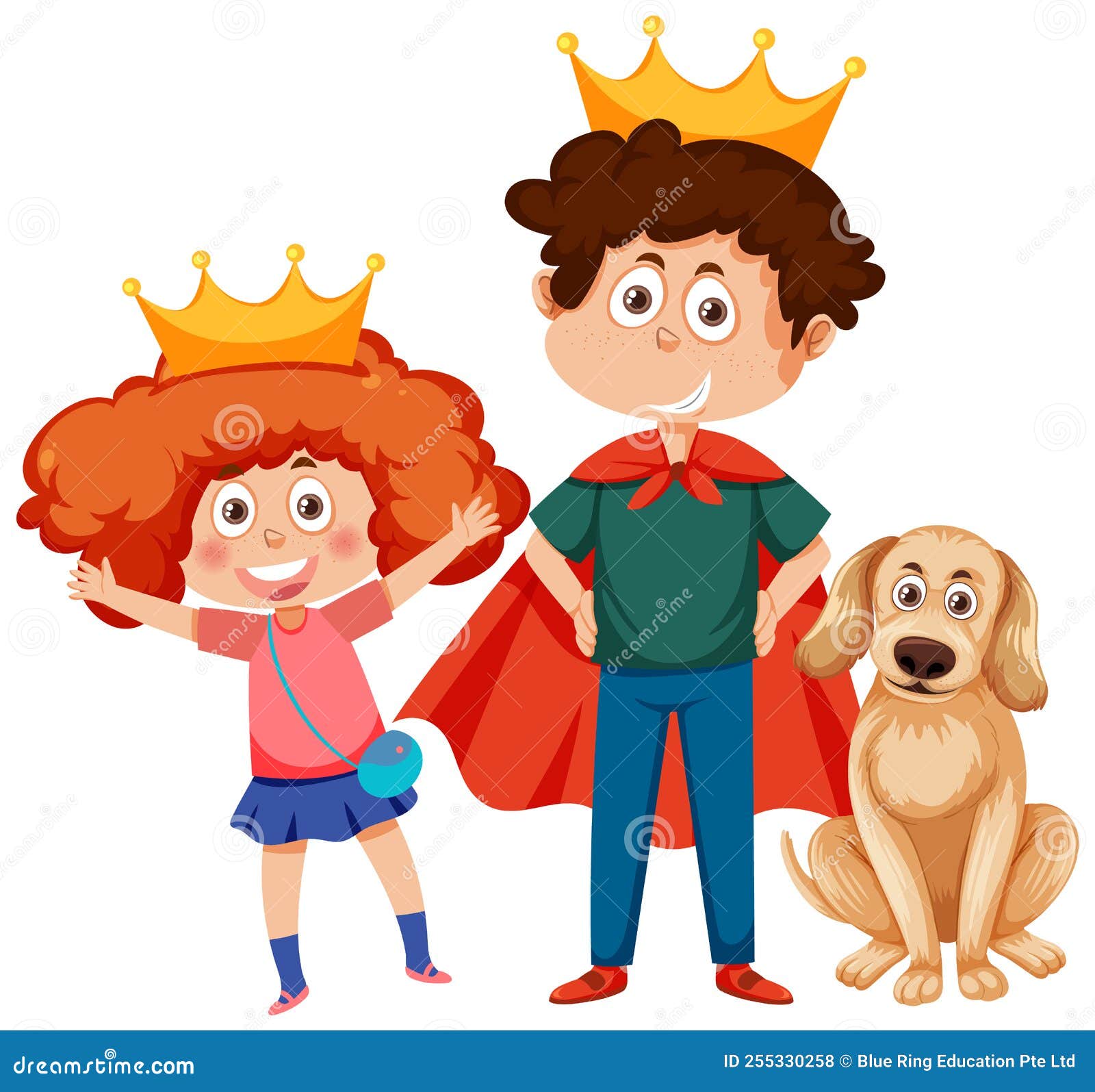 Children Cartoon Character Wearing Crown Stock Vector Illustration of