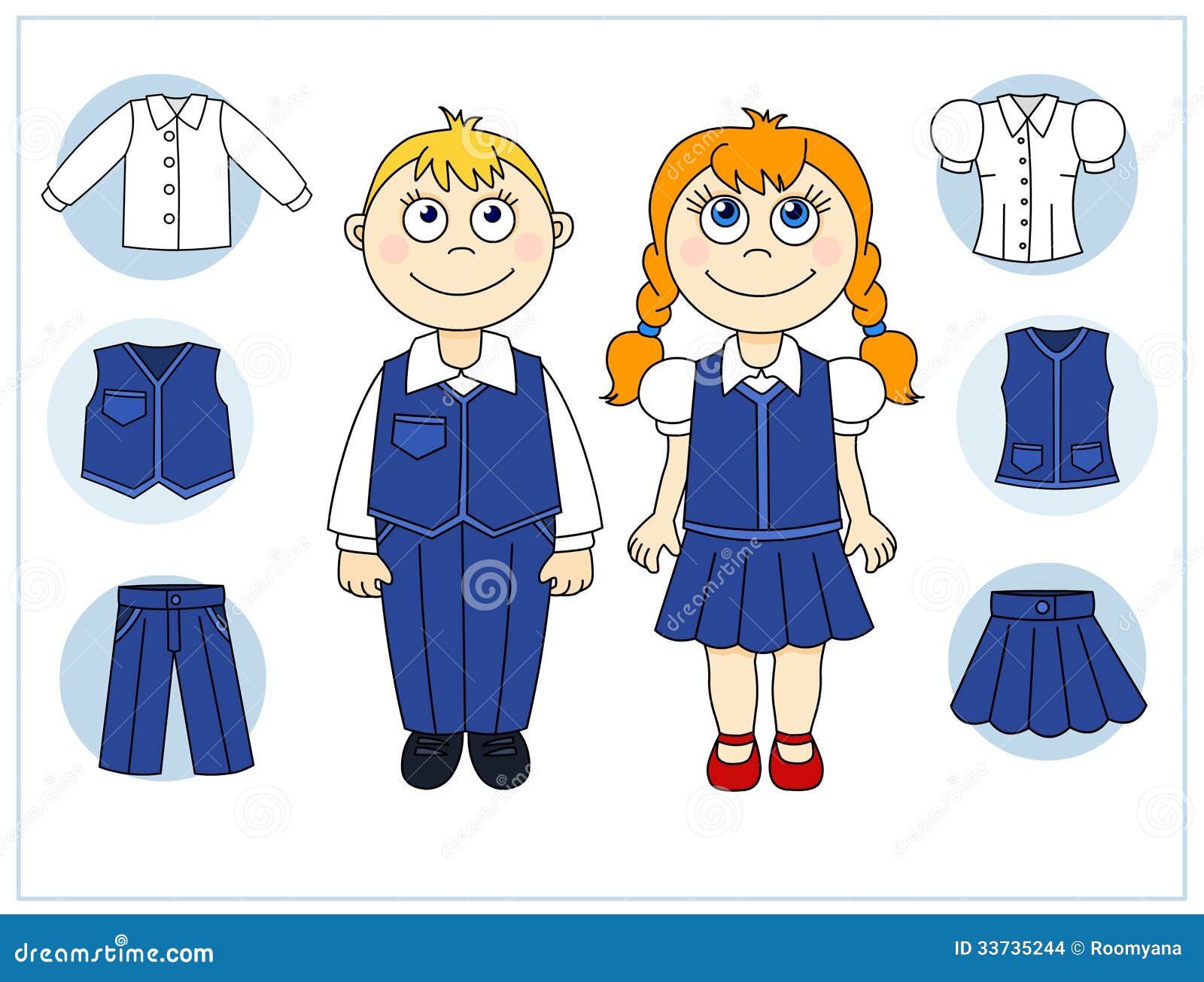 Children with Clothes Elements Stock Vector Illustration of style