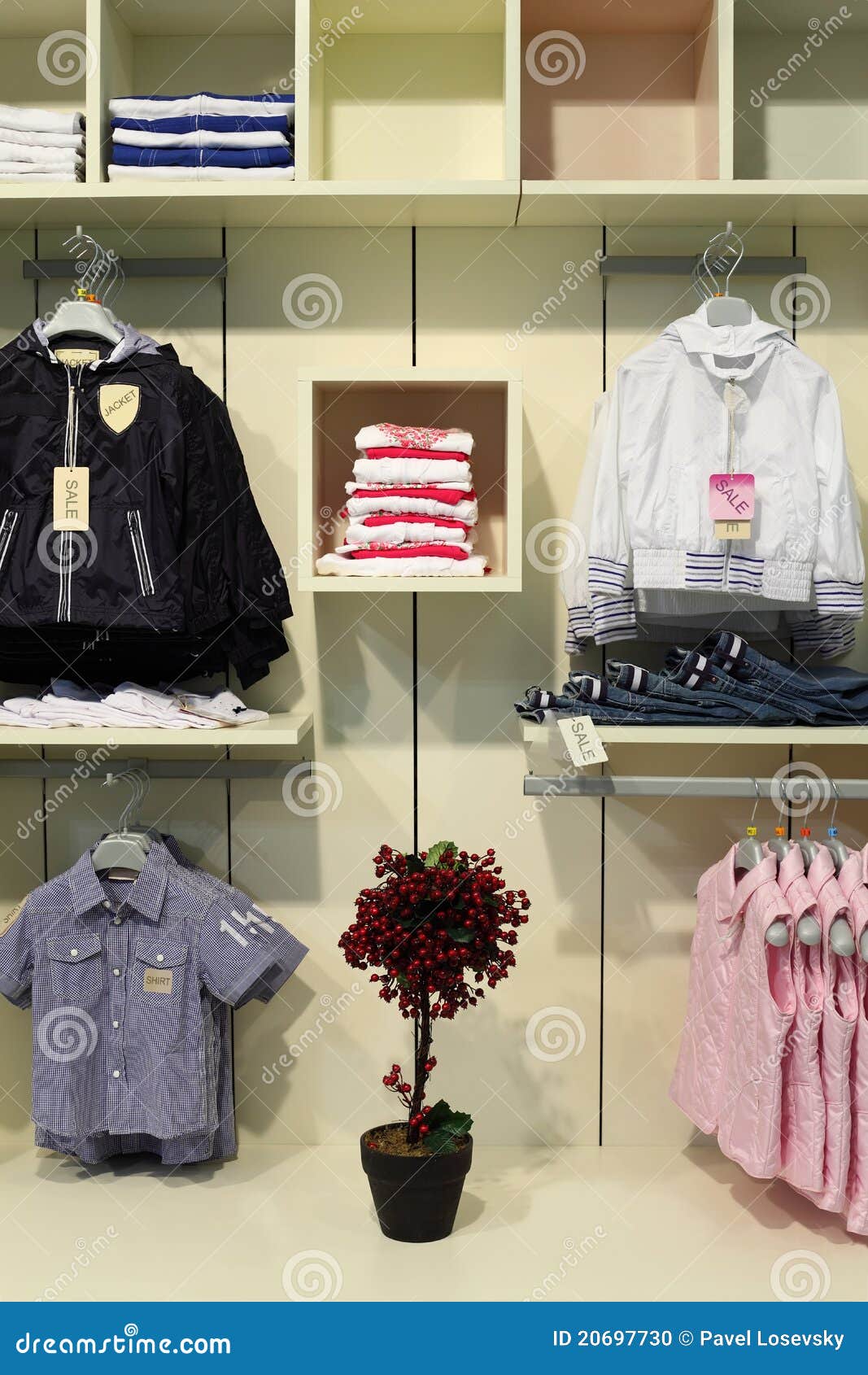 Children clothing store stock photo. Image of business 20697730