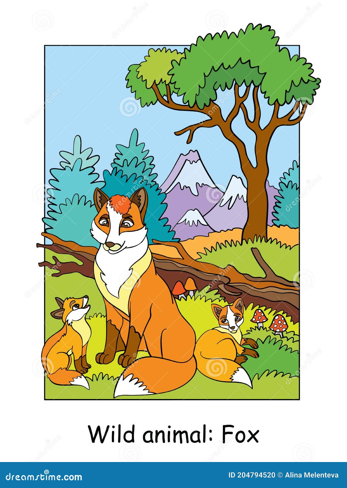 Children Colorful Fox Vector Illustration for Coloring Stock Vector - Illustration of kids, educational: 204794520 Children Colorful Fox Vector Illustration for Coloring Stock Vector - Illustration of kids, educational: 204794520