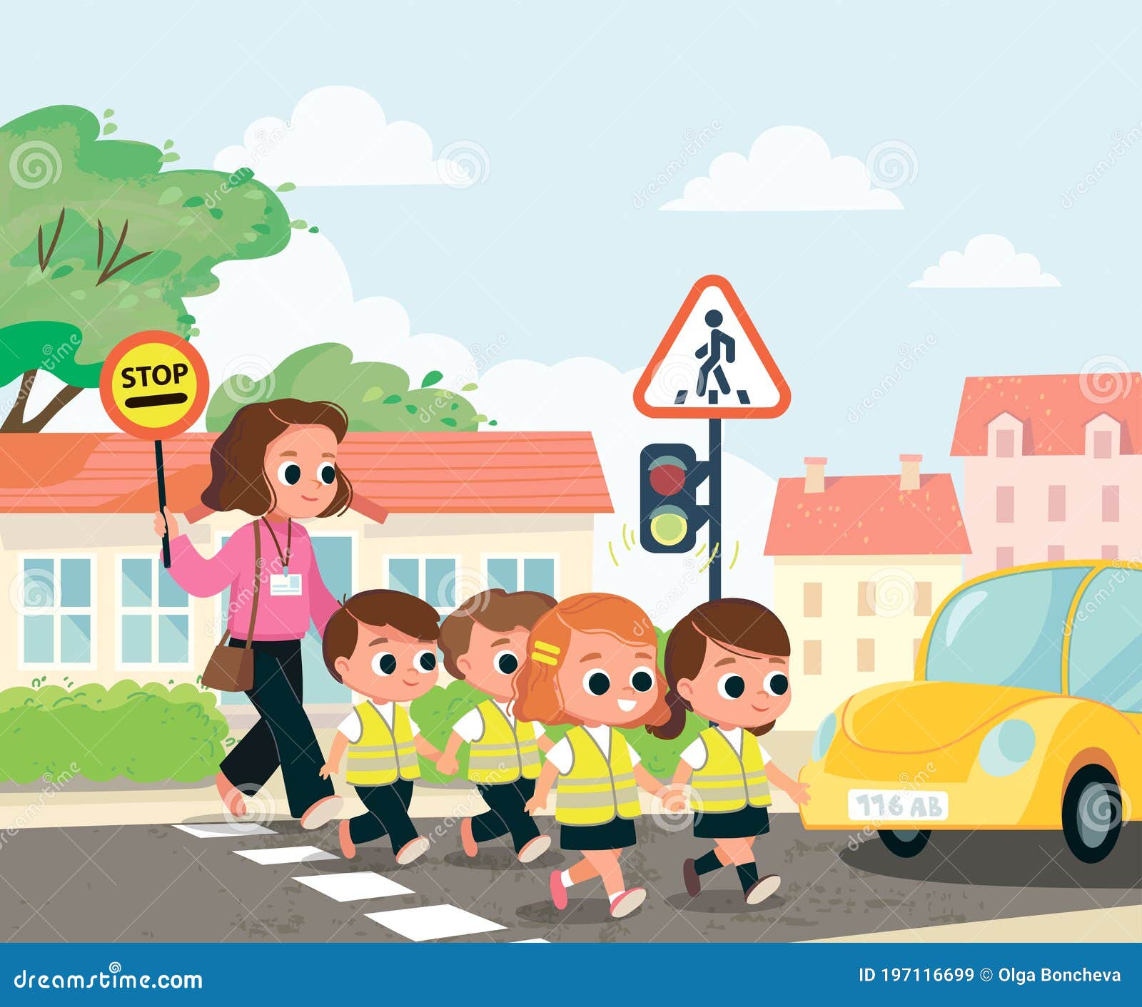 Kids Crosswalk Photos, Images and Pictures