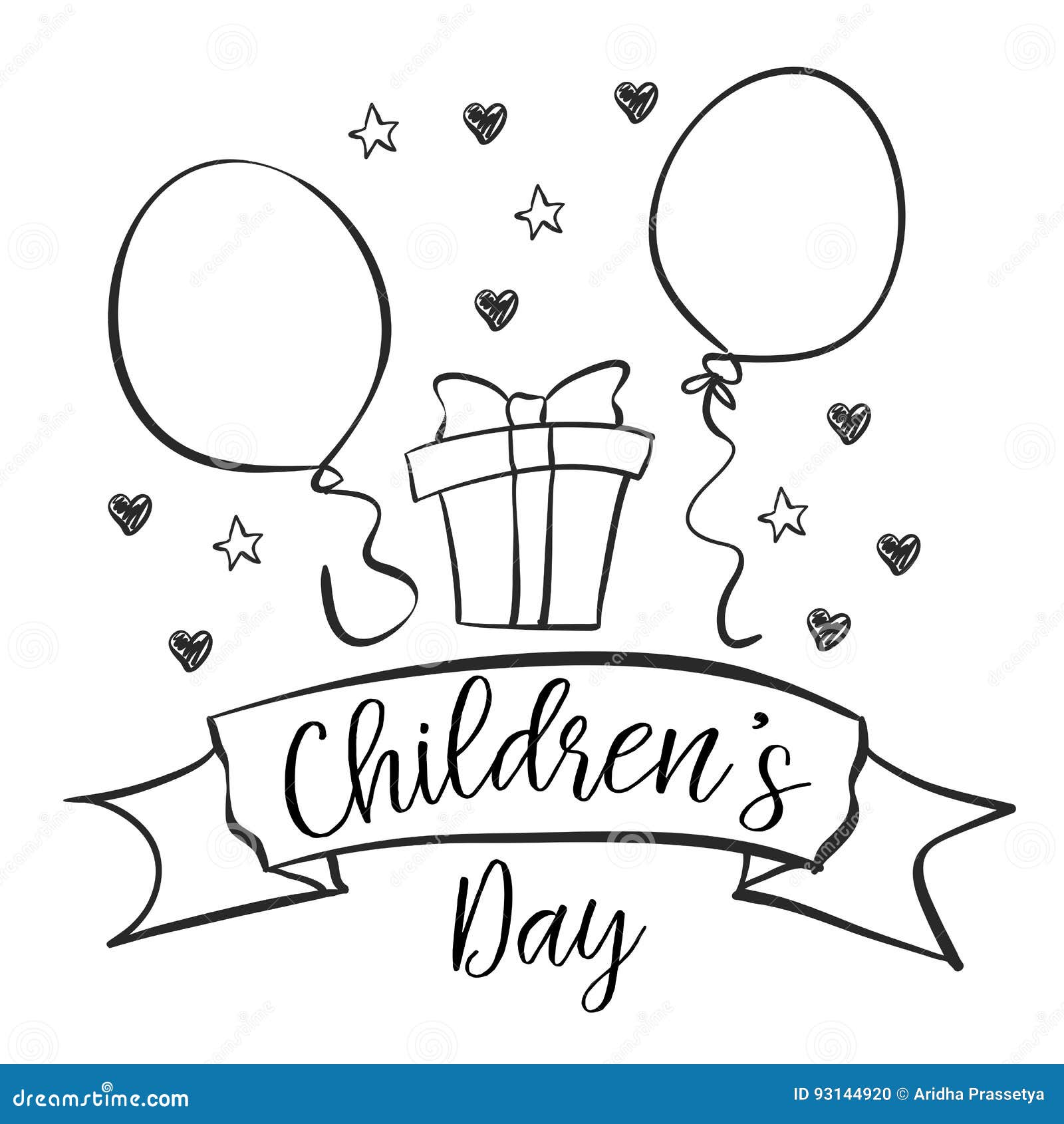 Doodle children day hand draw Royalty Free Vector Image