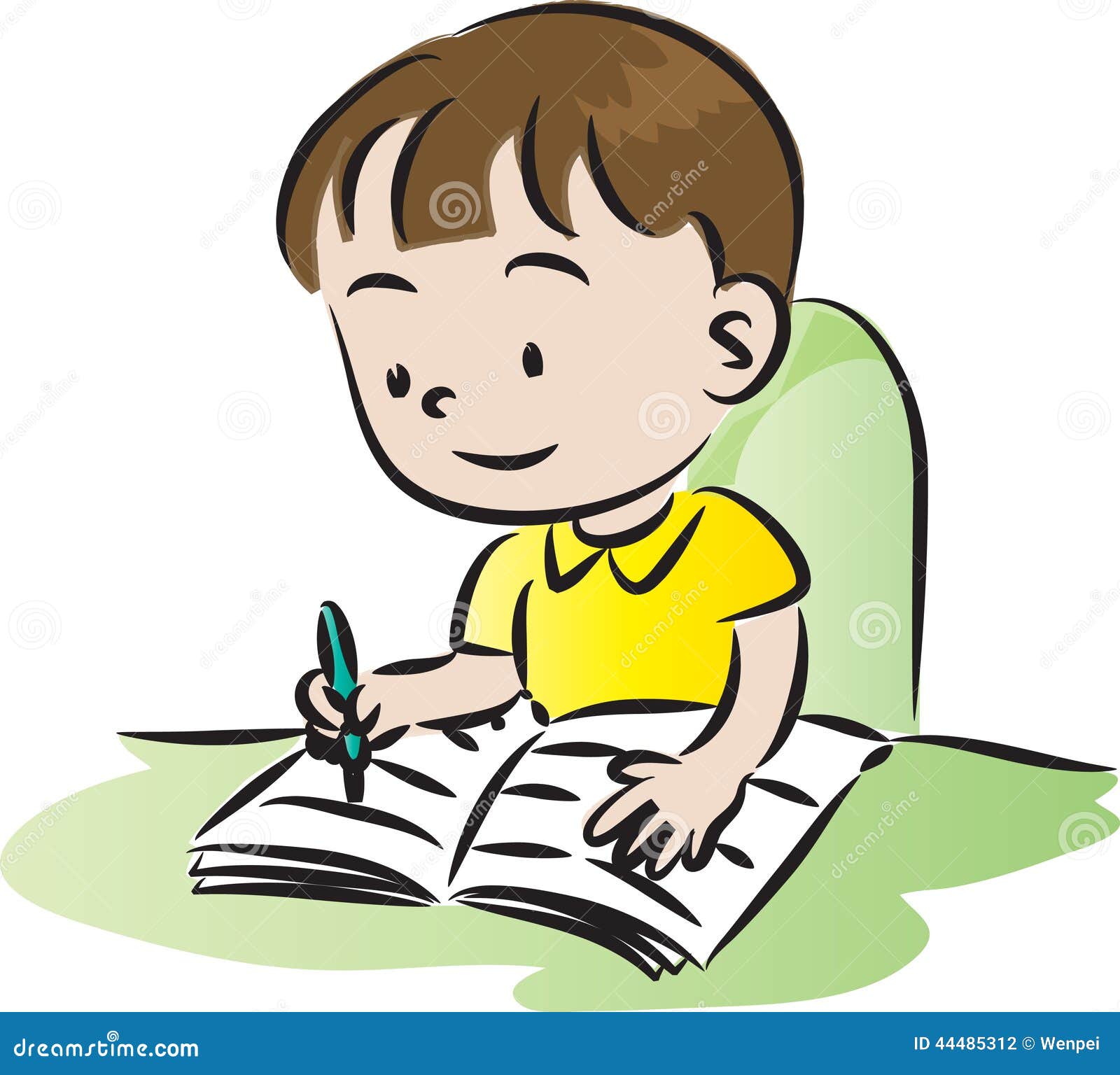 someone doing homework cartoon