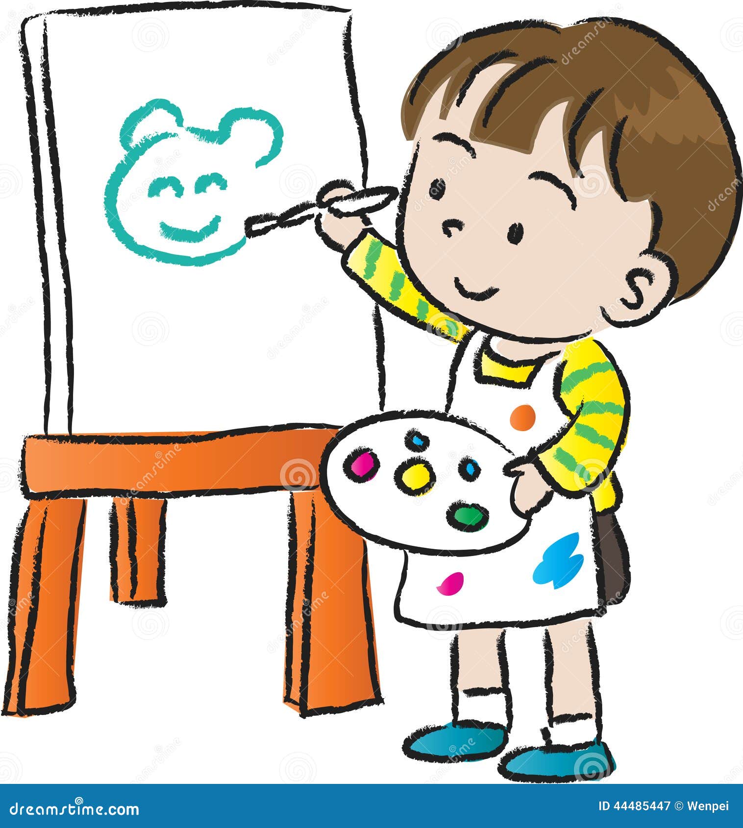 Children drawing stock illustration. Illustration of cute - 44485447