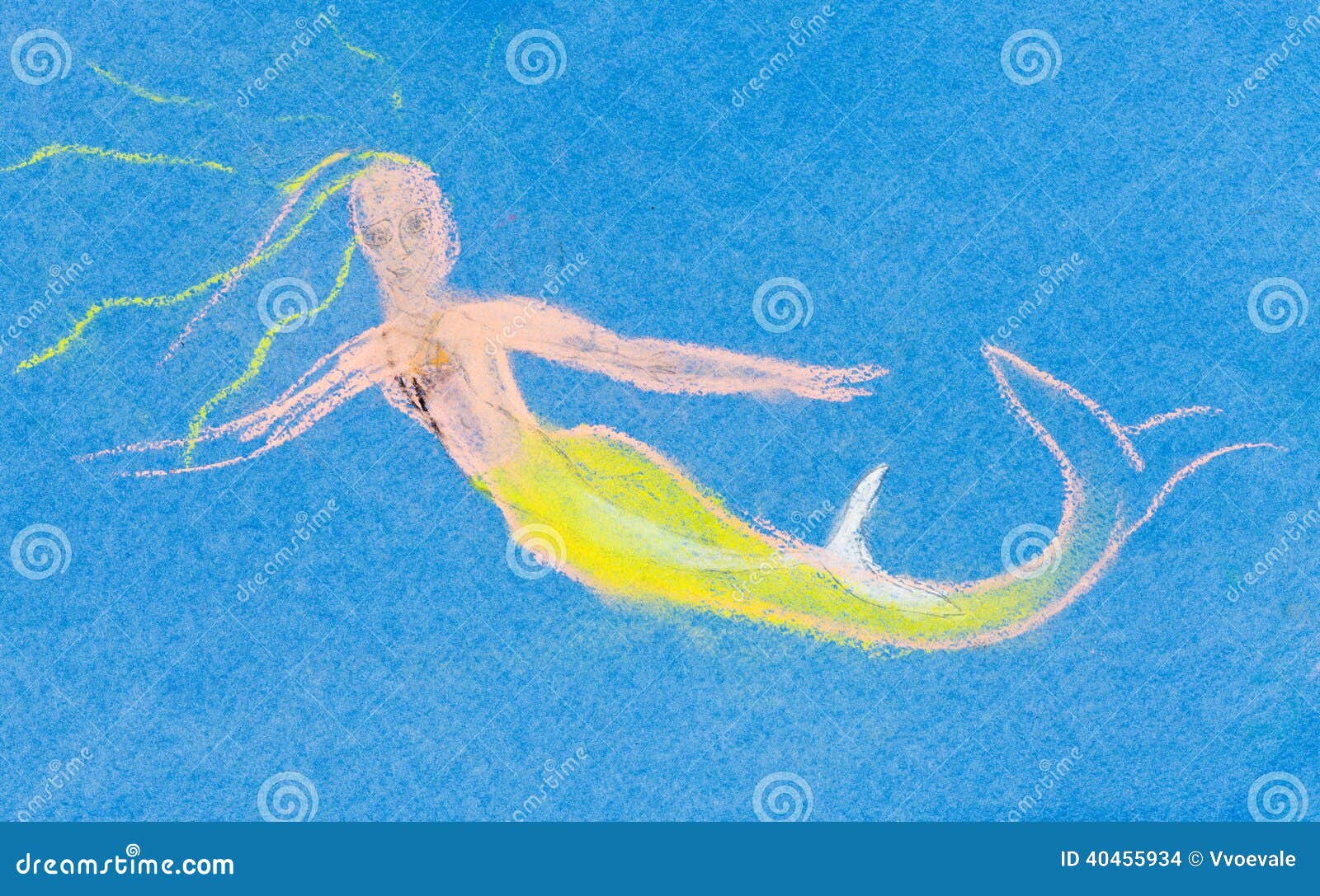 Children Drawing Water Nymph Stock Illustration Illustration of
