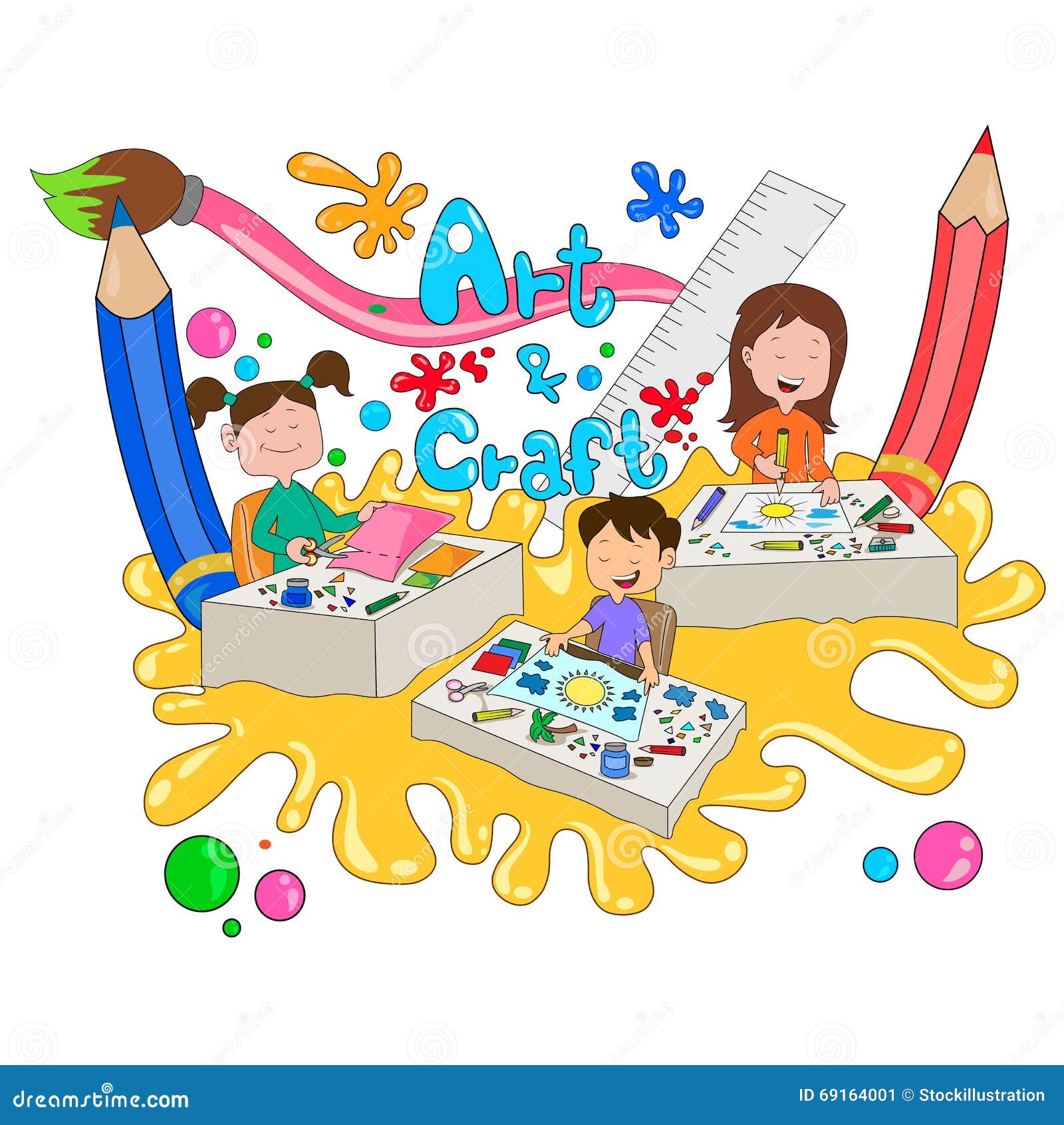 Children Enjoying Summer Camp Activities Stock Vector - Illustration of