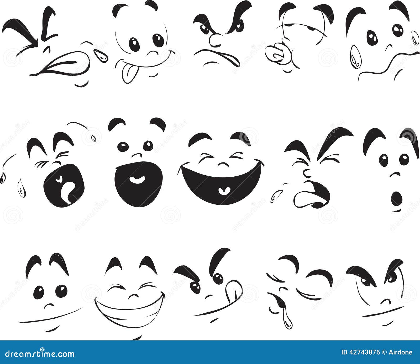 Children Face Expression Doodle Stock Vector Illustration Of Black