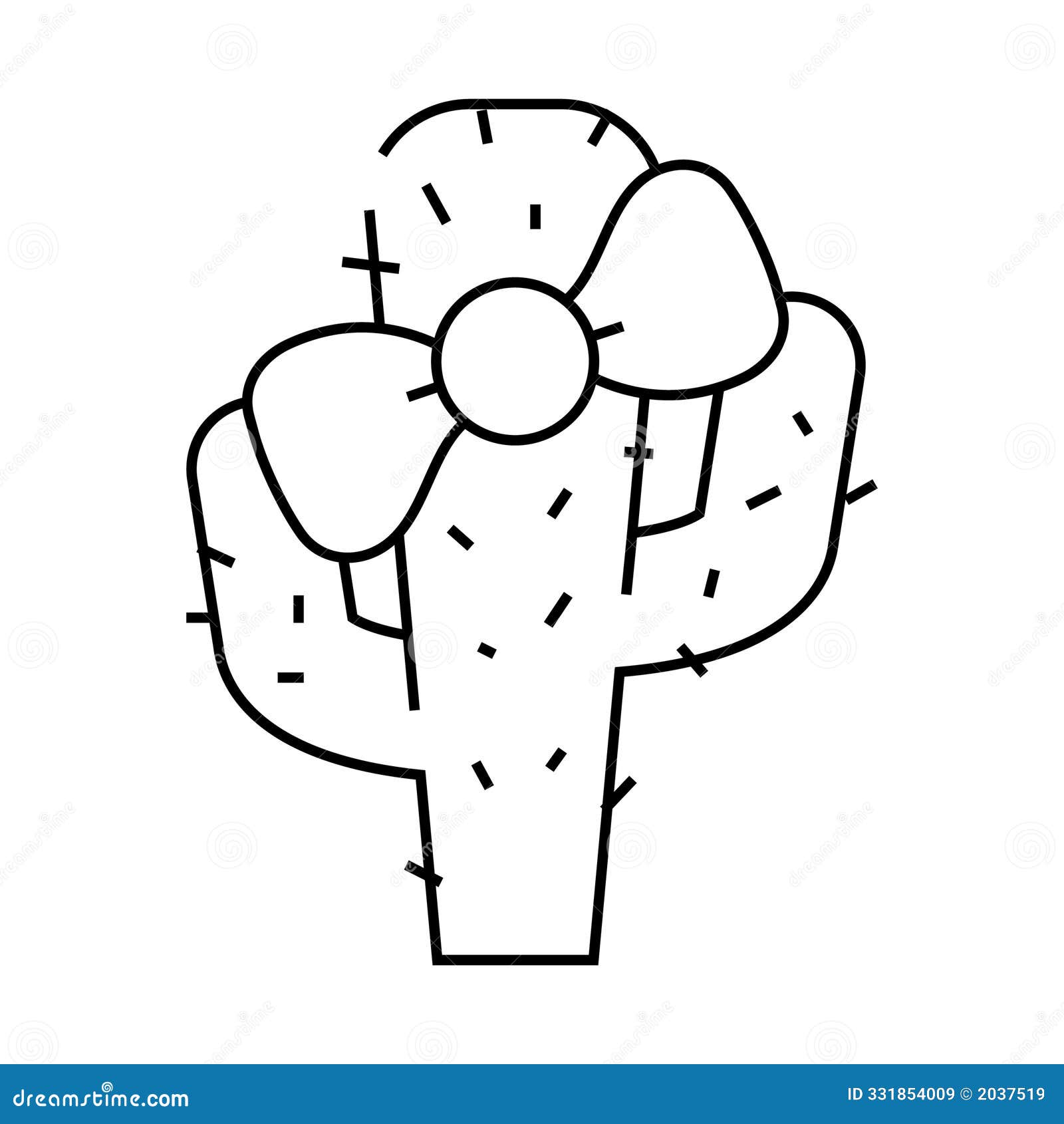 children fan in cactus form line icon  