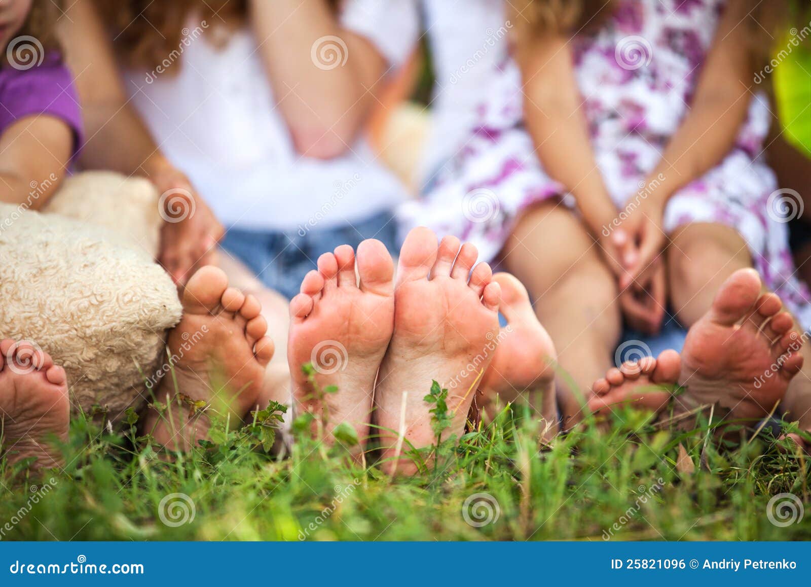 Kids Five Fingers On Green Grass Stock Photo 2244762075