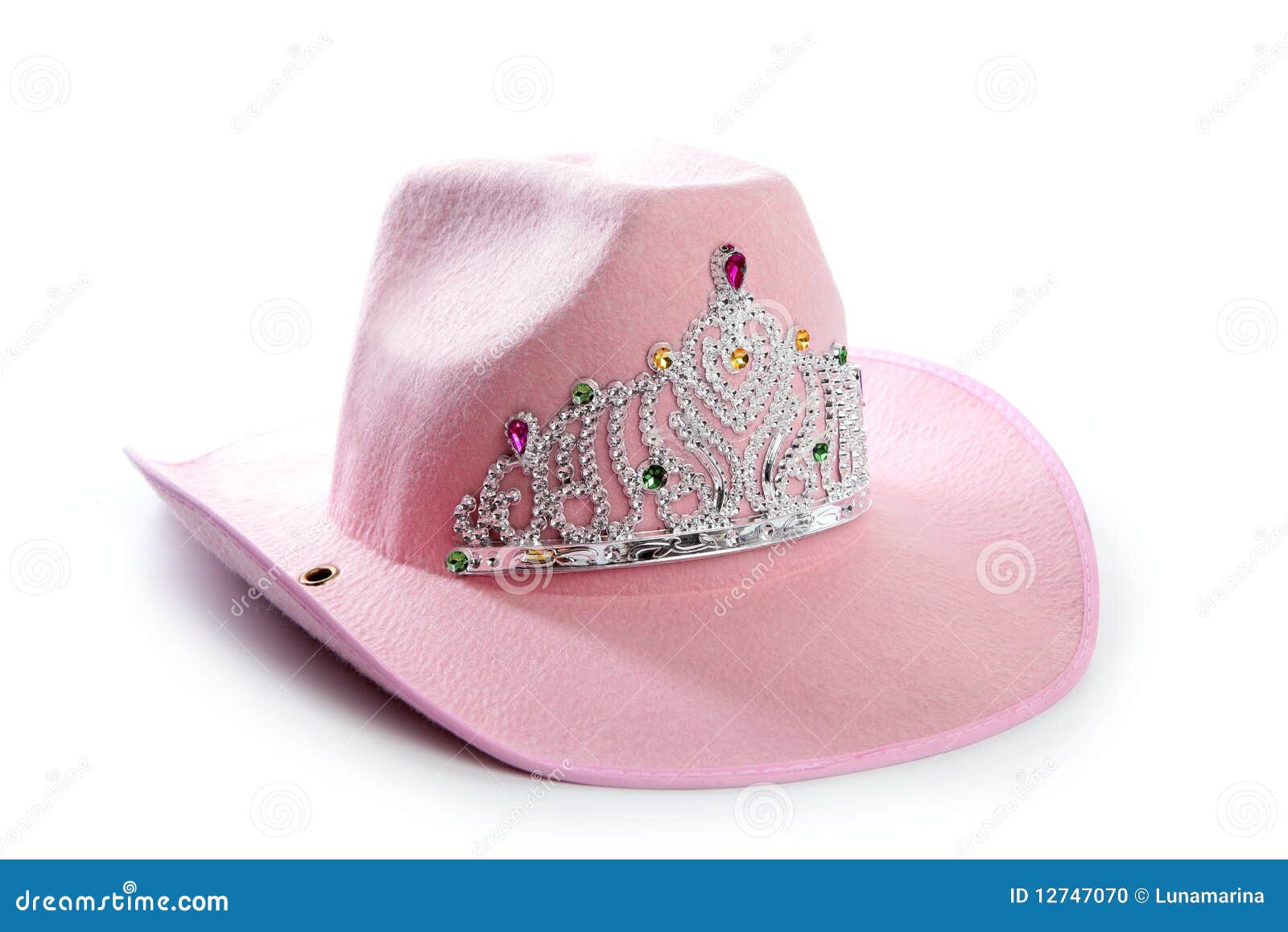 Children Girl Pink Cowgirl Crown Hat Stock Photo - Image of closeup