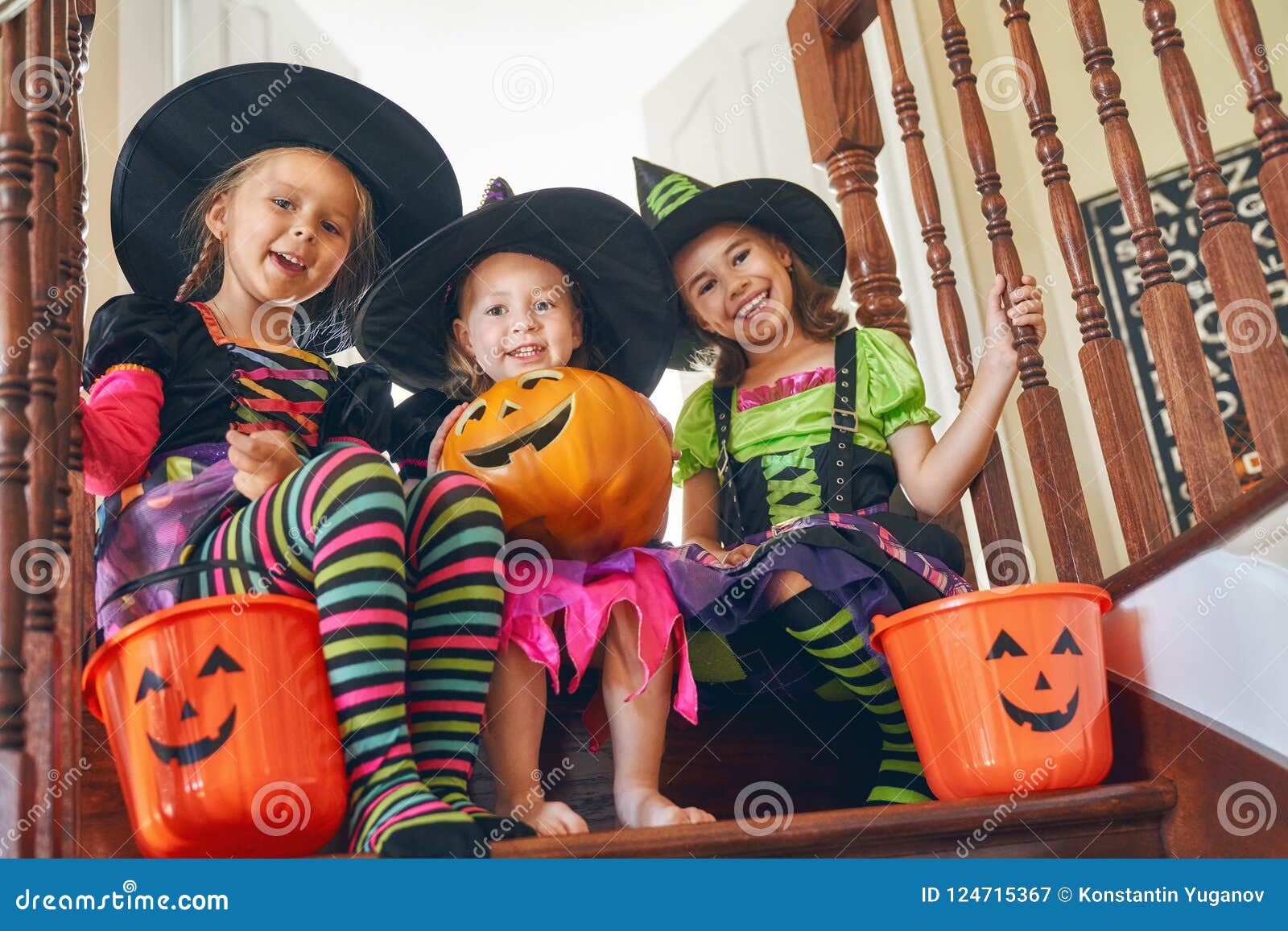 Children on Halloween stock image. Image of people, celebrate - 124715367