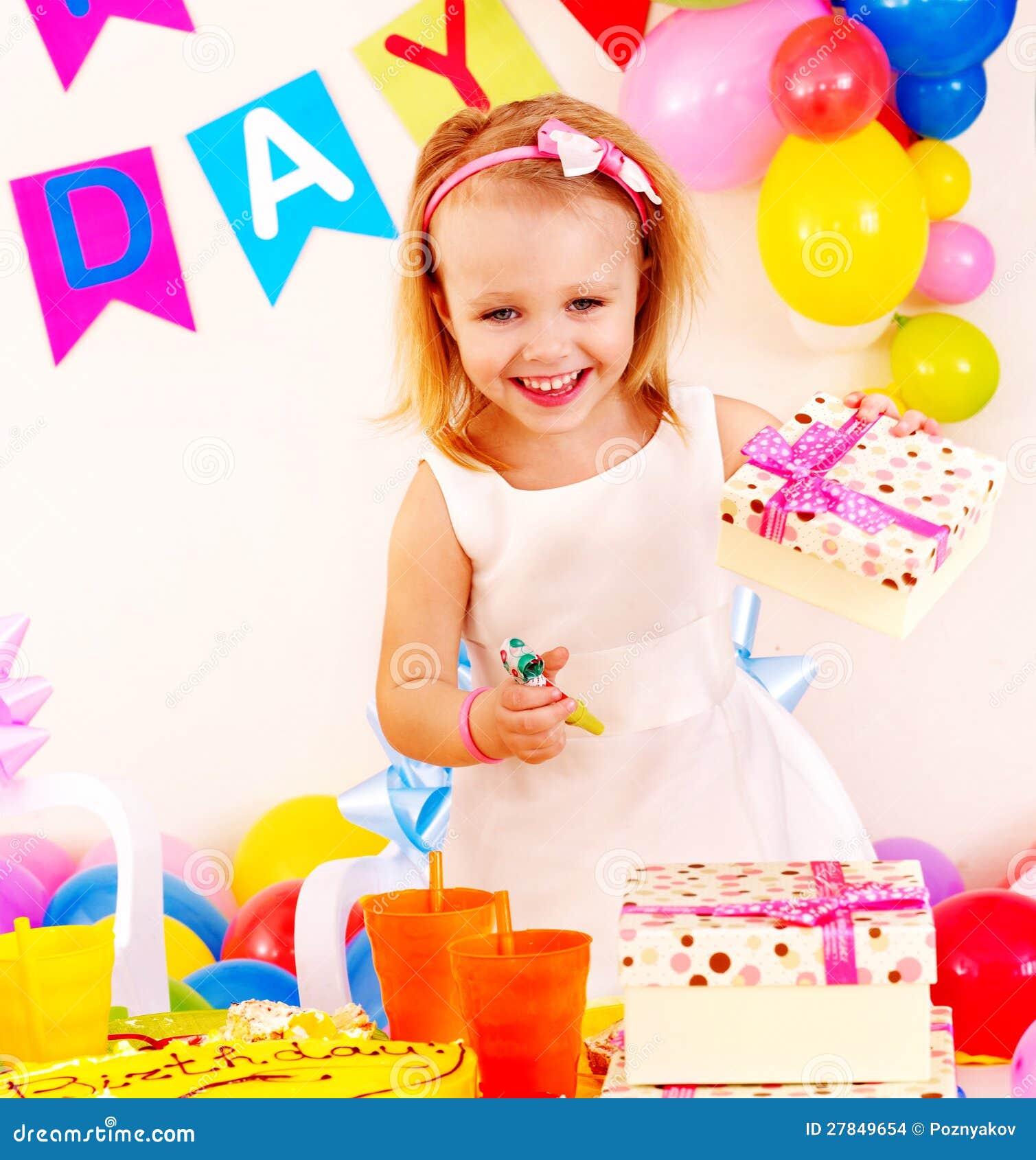 Children Happy Birthday Party . Stock Photo - Image of birthday ...
