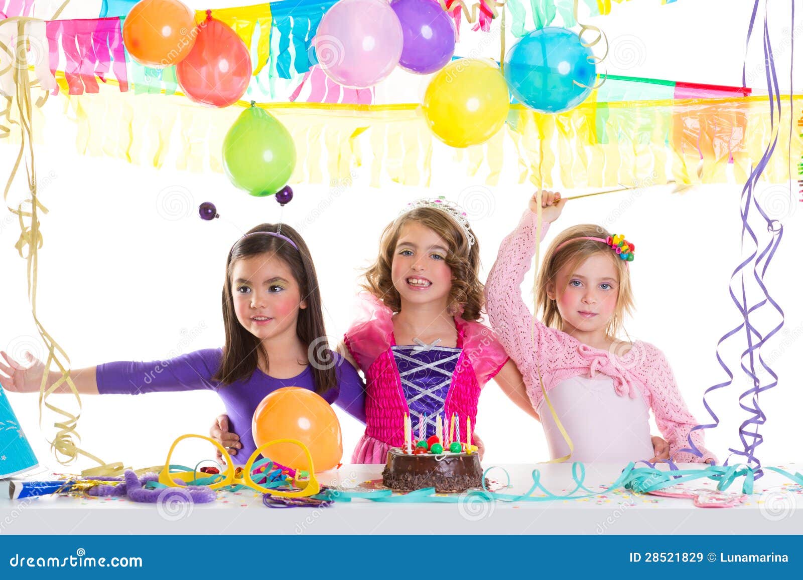 Children Happy Birthday Party Girls Group Stock Image Children Happy Birthday Party Girls Group Stock Image