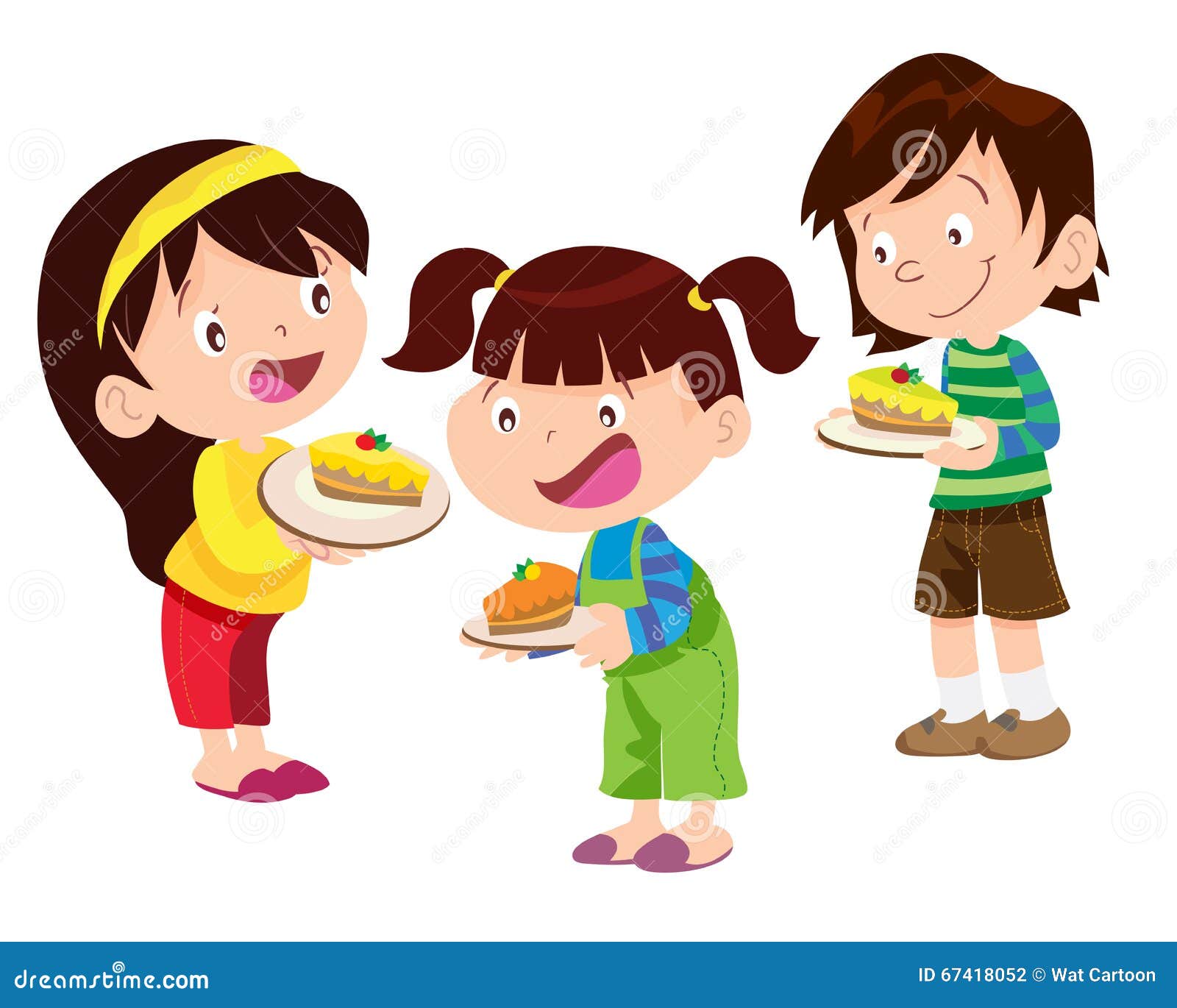 Children have cake stock vector. Illustration of cartoon 67418052