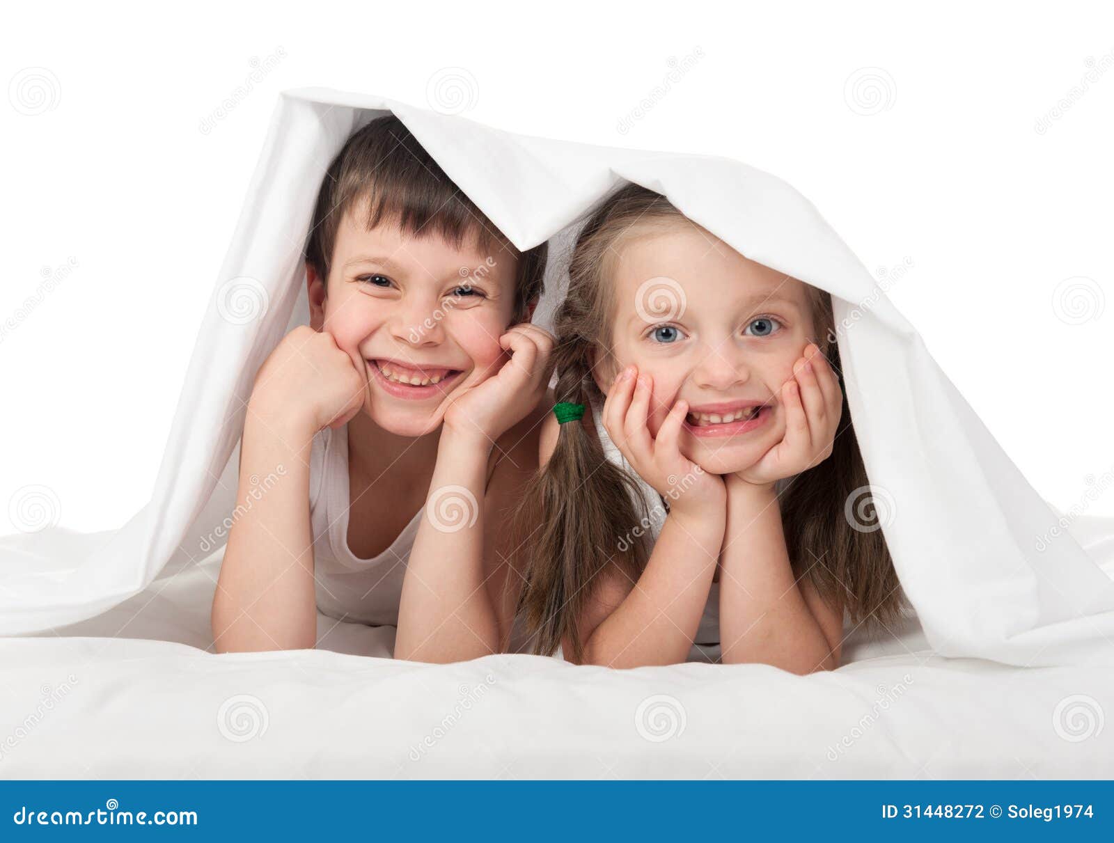 Children Hiding Under the Blanket Stock Photo Image of child, hide
