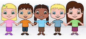 Children Holding Hands stock vector. Illustration of diverse - 13402715
