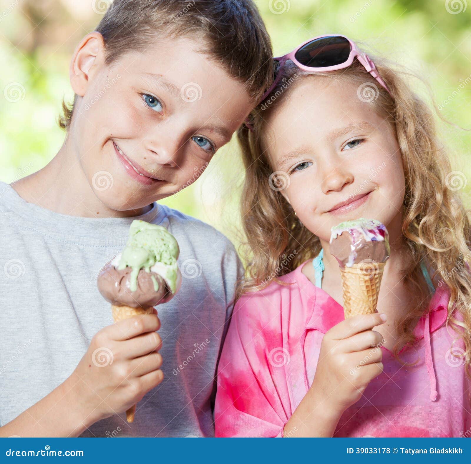 Children with ice cream stock photo. Image of lifestyle 39033178