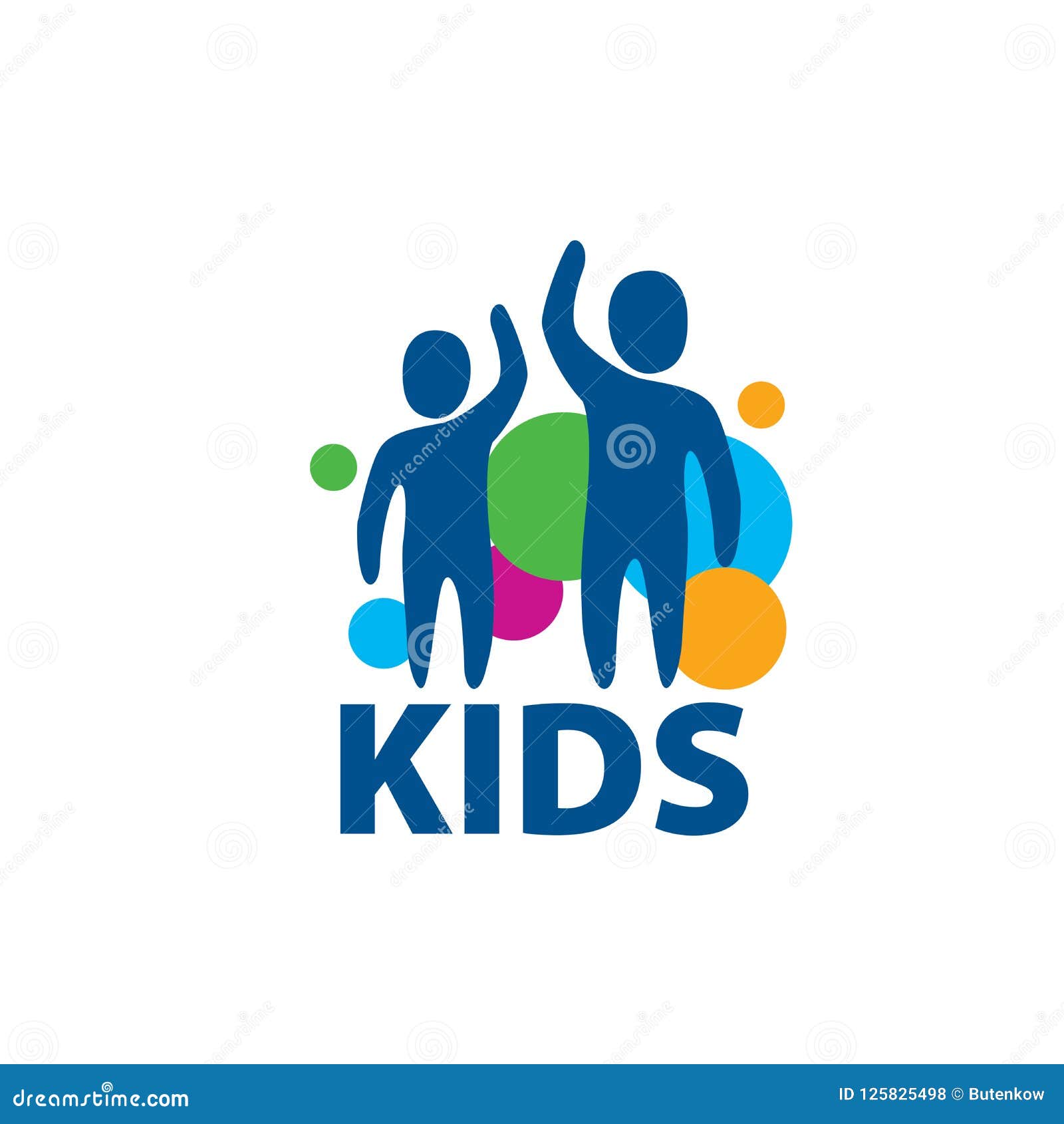 Vector logo kids stock vector. Illustration of group - 125825498