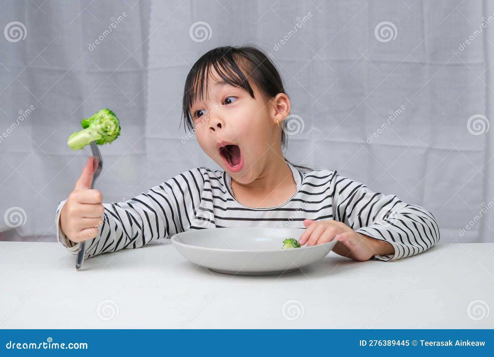 Children Love To Eat Vegetables. Stock Image - Image of care, growth