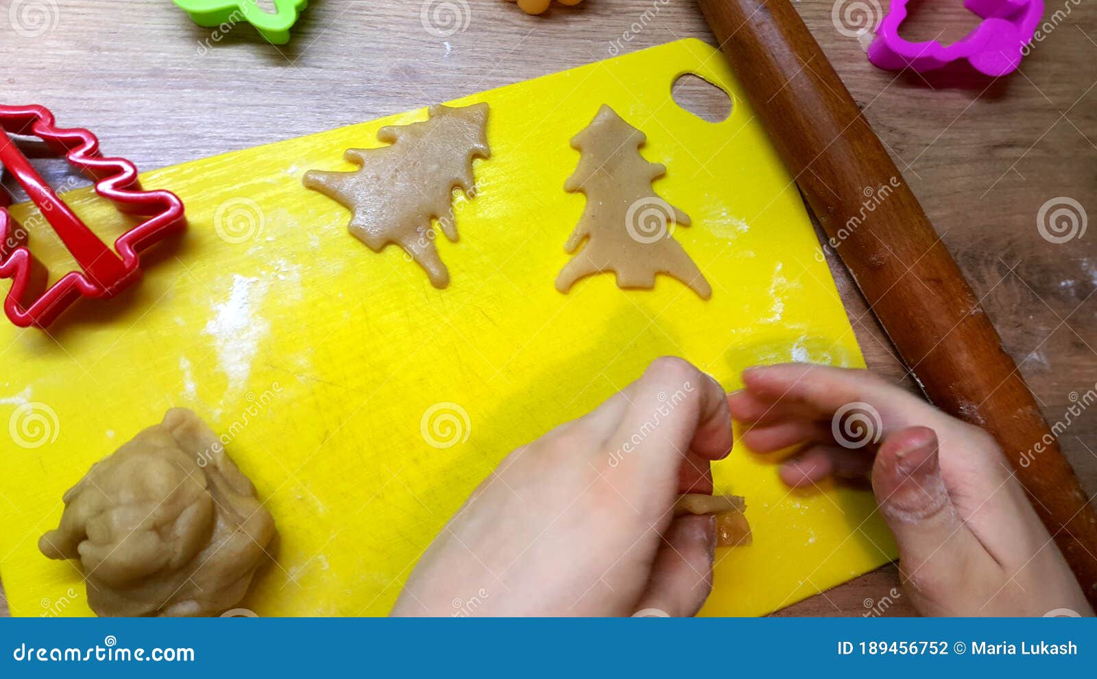 Children make cookies stock photo. Image of cooking - 189456752