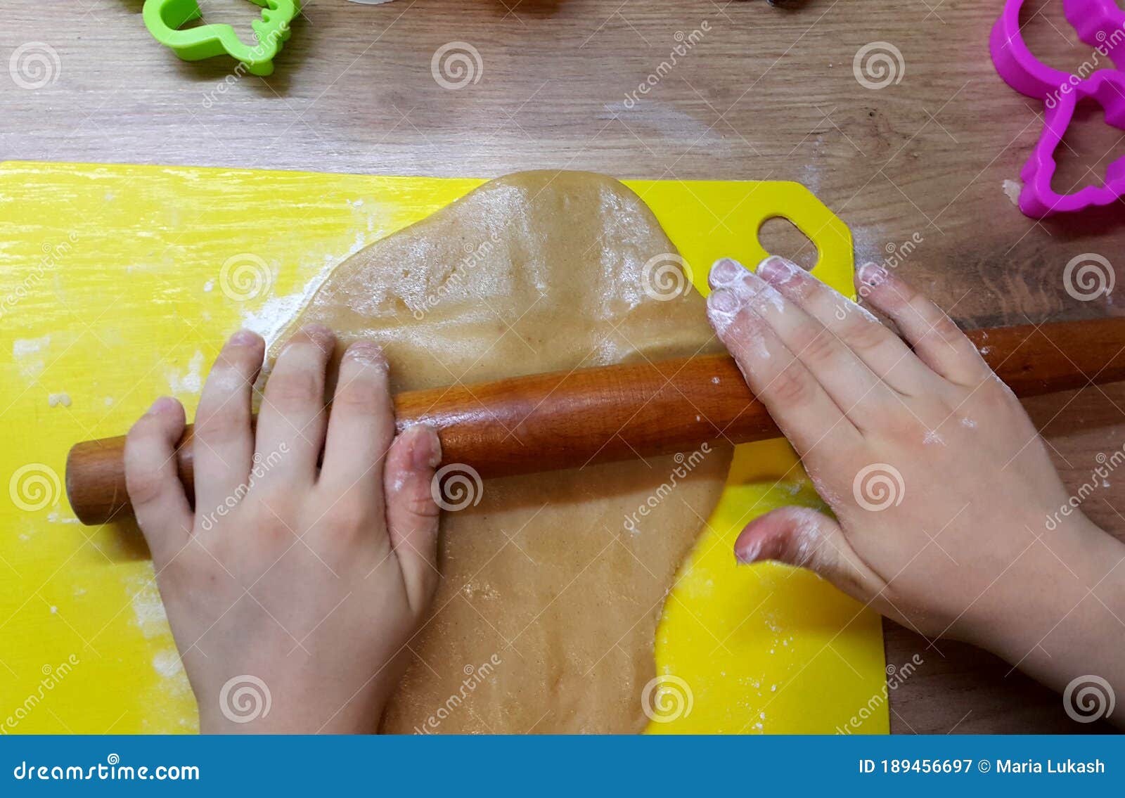 Children make cookies stock image. Image of dessert - 189456697