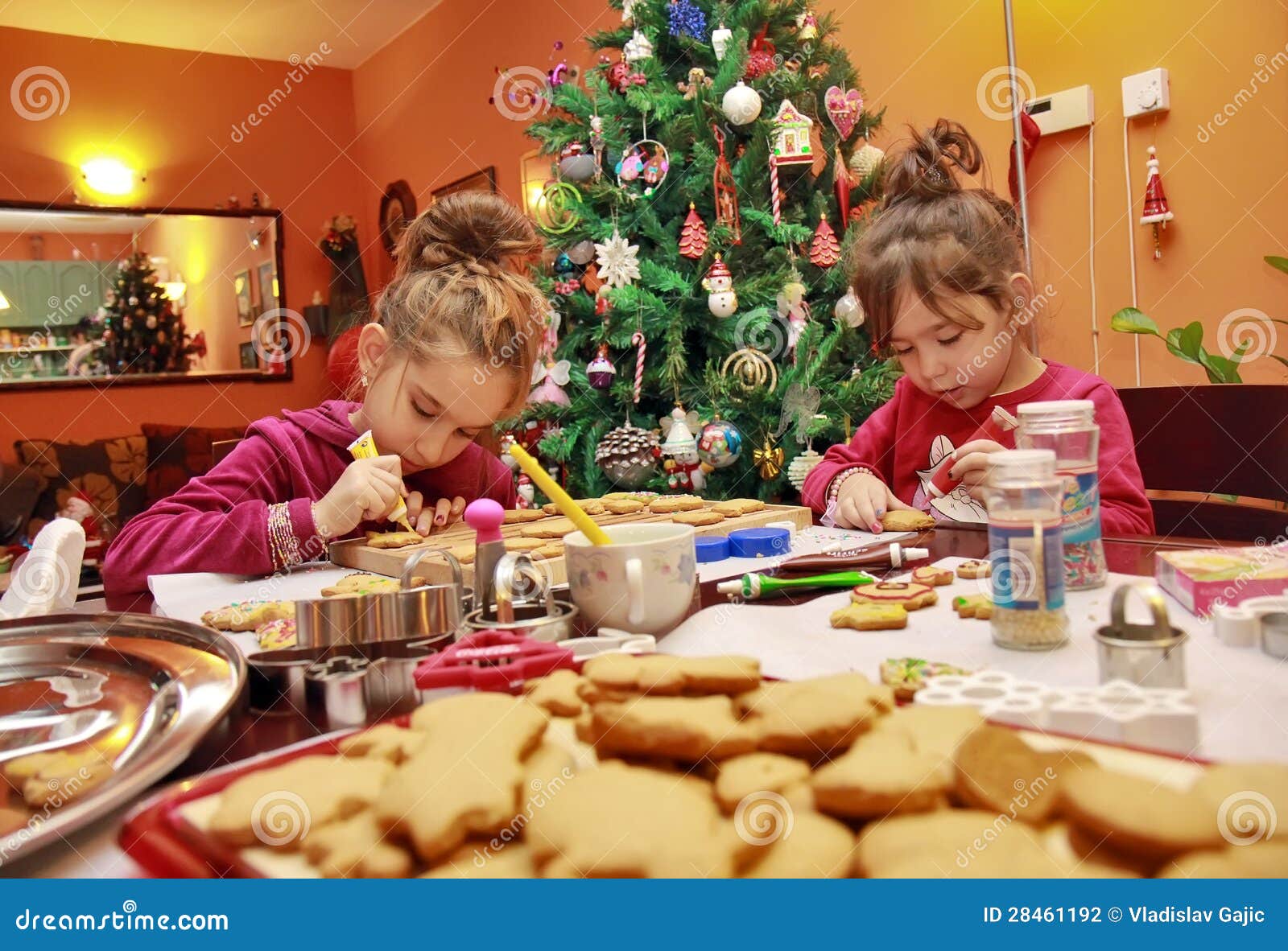 Children making cookies stock photo. Image of kids, dessert - 28461192