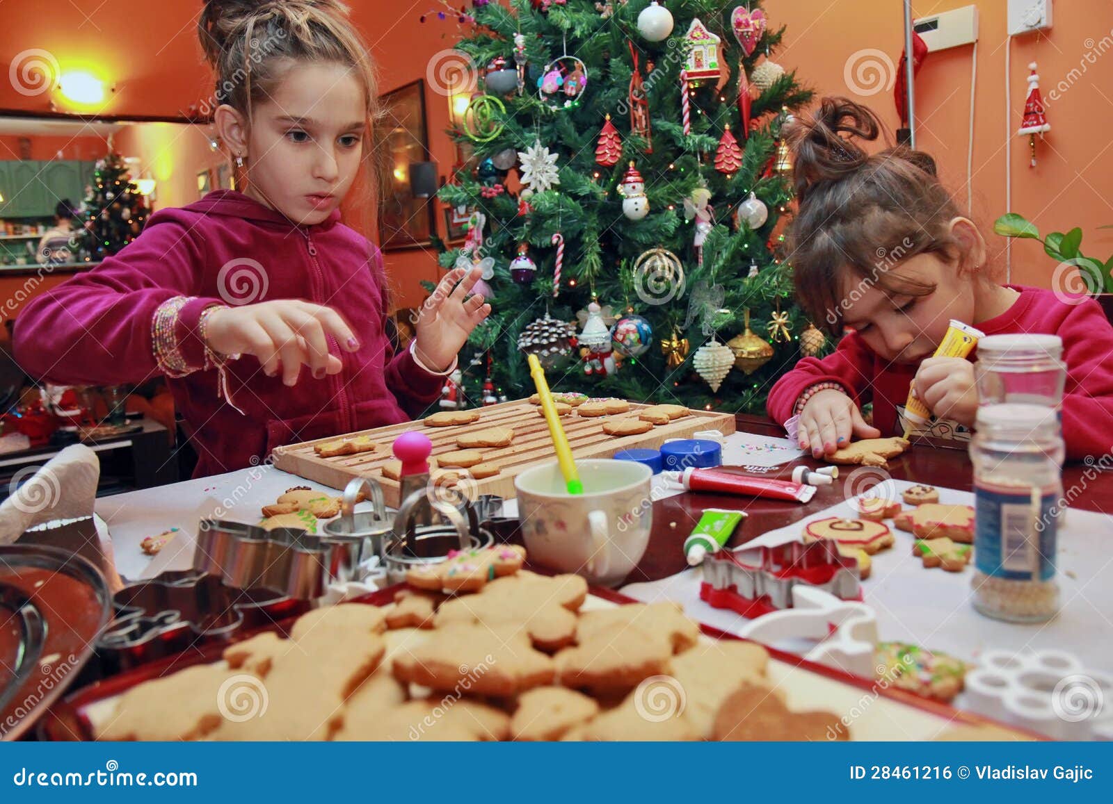 Children making cookies stock photo. Image of cooking - 28461216