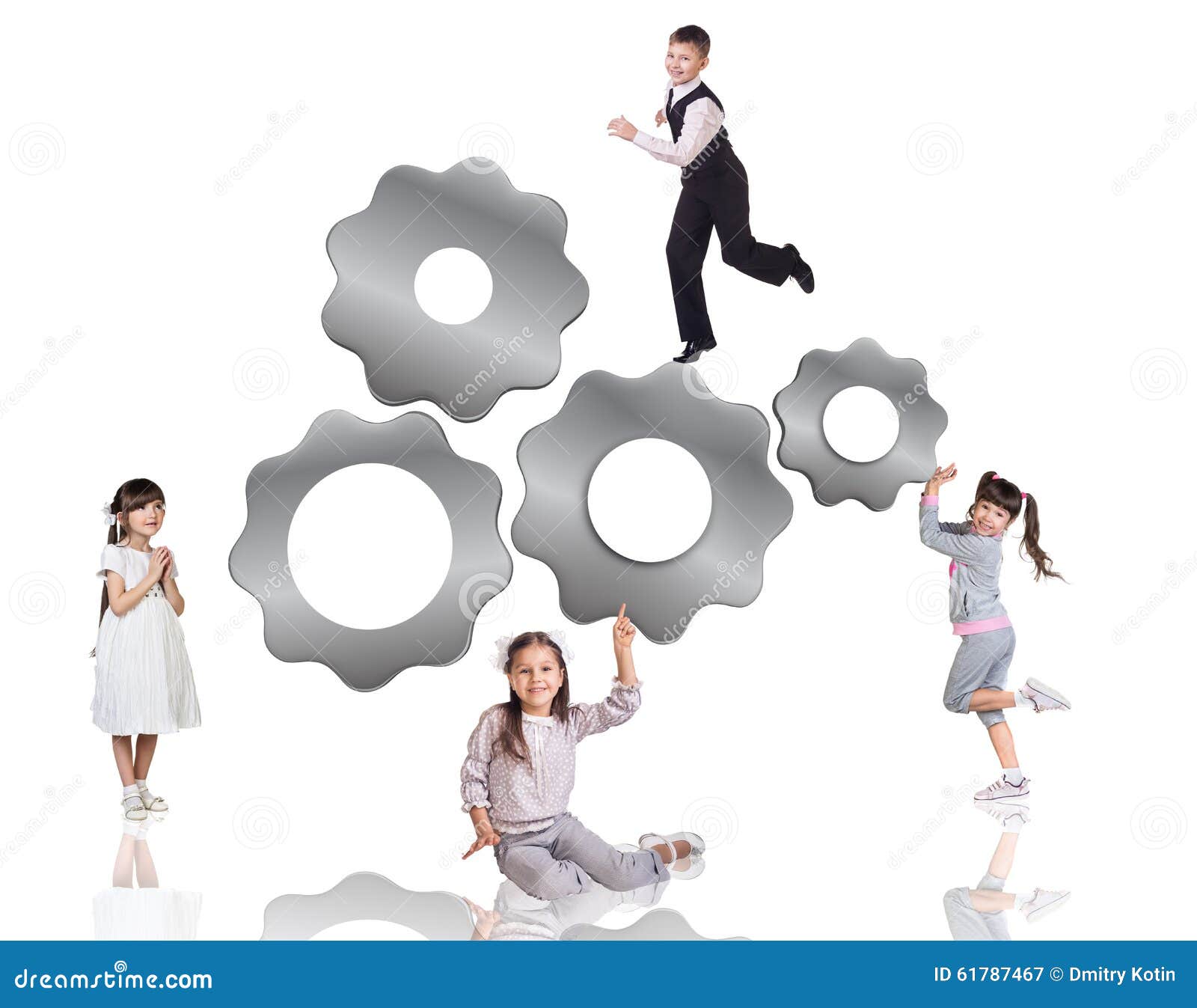 Children beside Metal Gears Stock Image Image of industry, idea 61787467