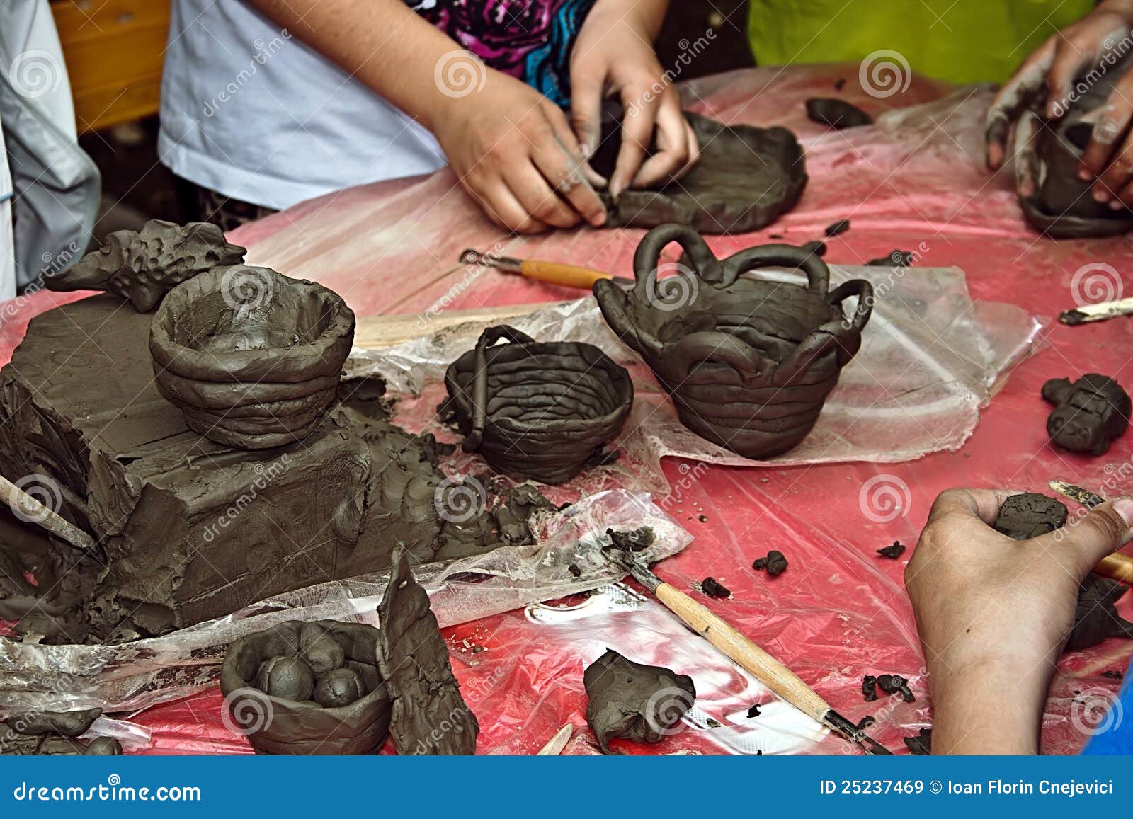 Children molding clay 1 stock image. Image of child, coloring - 25237469