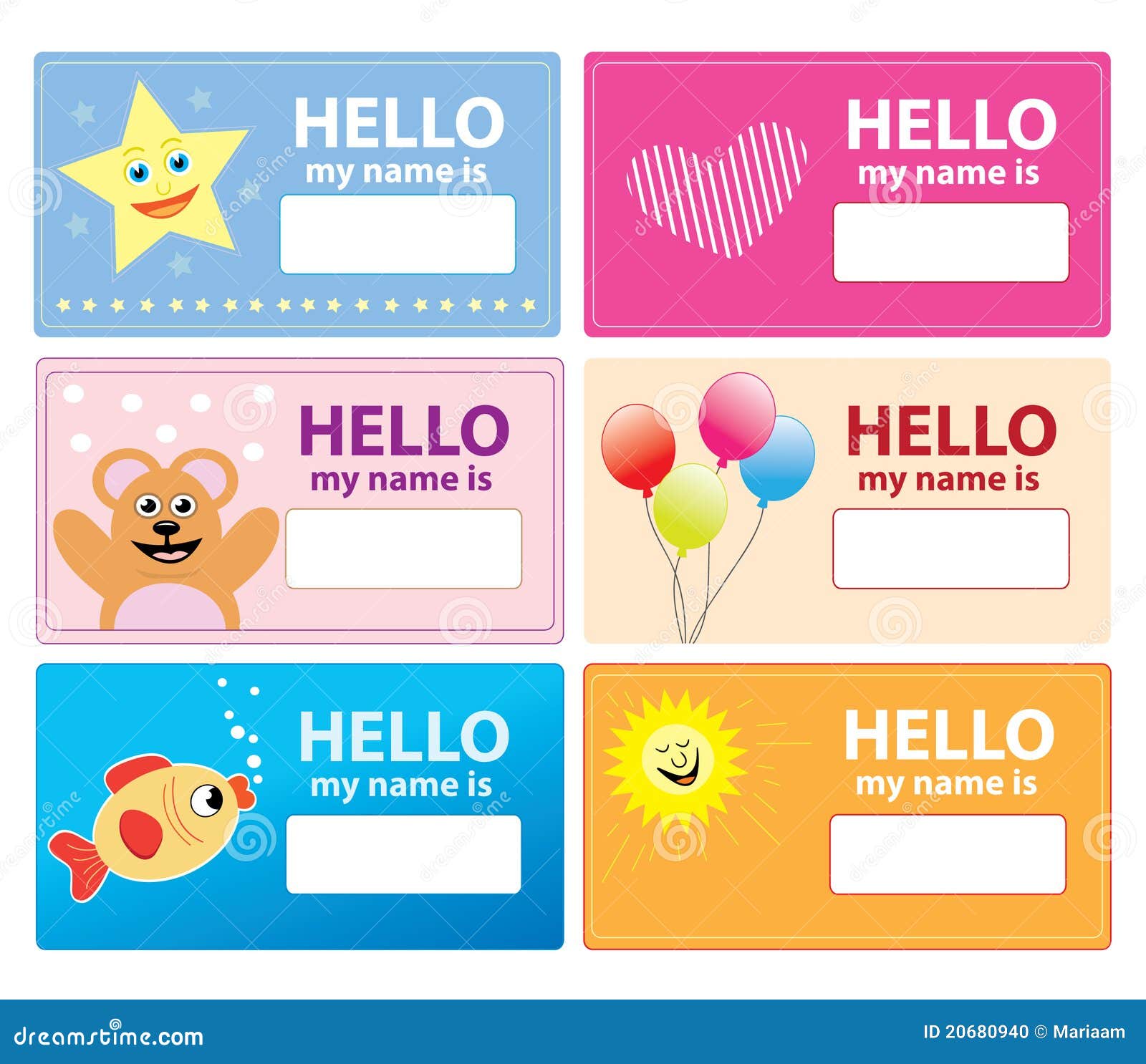 Children Name Cards Stock Photo - Image: 20680940
